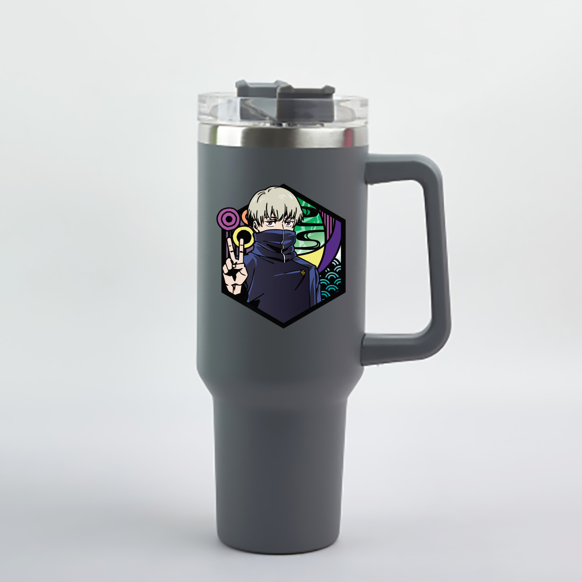 （画像用） 呪術廻戦 Jujutsu Kaisen 1200mL車用タンブラー - クリスタルステッカー（プラスチックストロー付き）