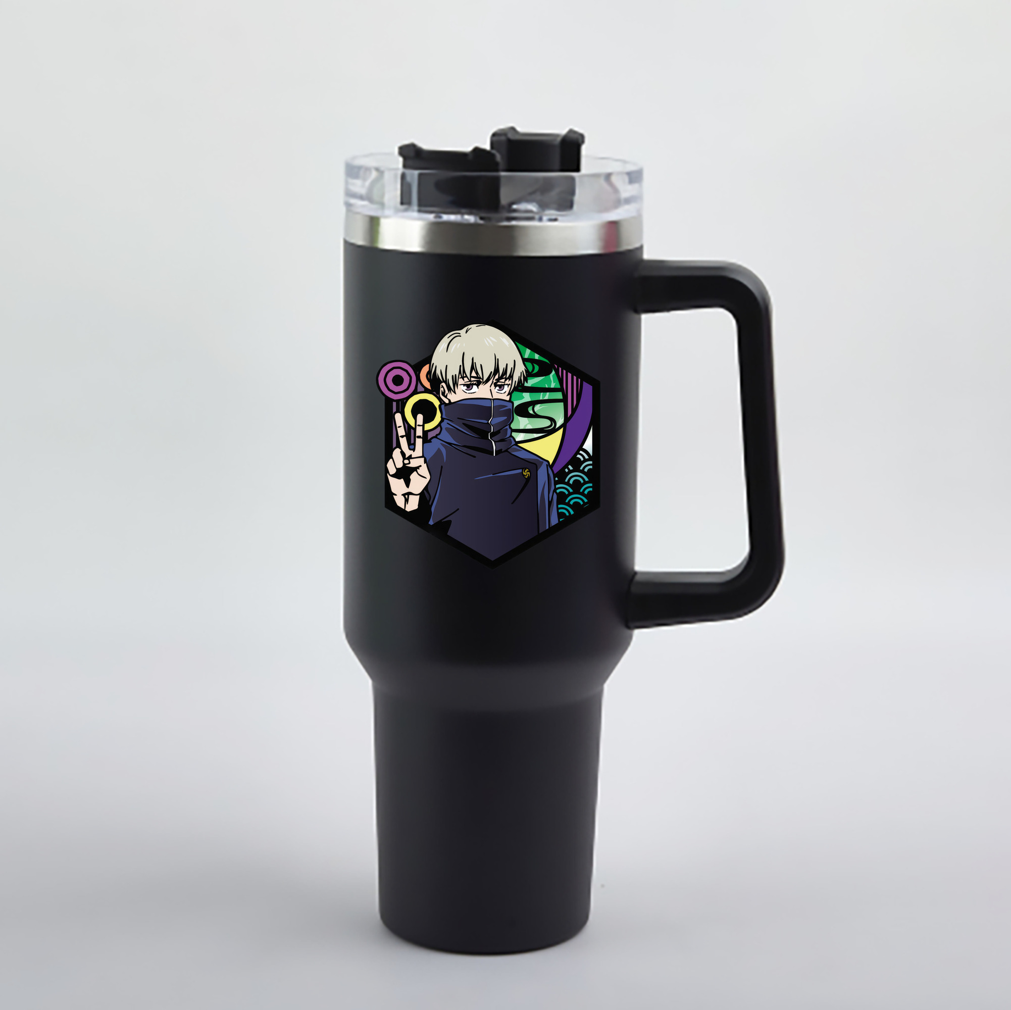 （画像用） 呪術廻戦 Jujutsu Kaisen 1200mL車用タンブラー - クリスタルステッカー（プラスチックストロー付き）