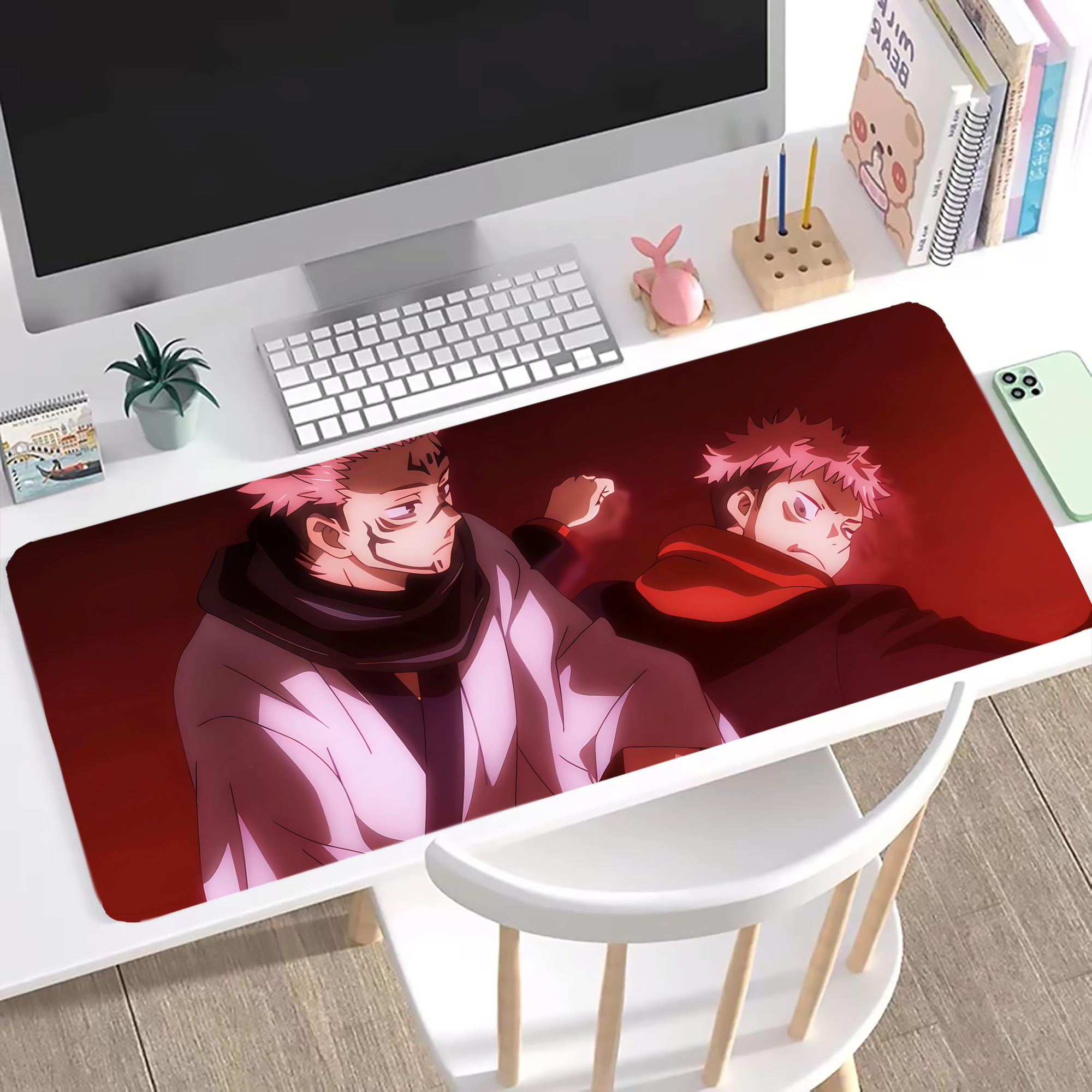 （画像用） 呪術廻戦 Jujutsu Kaisen ステッチ加工 大判デスクマット／滑り止めマウスパッド