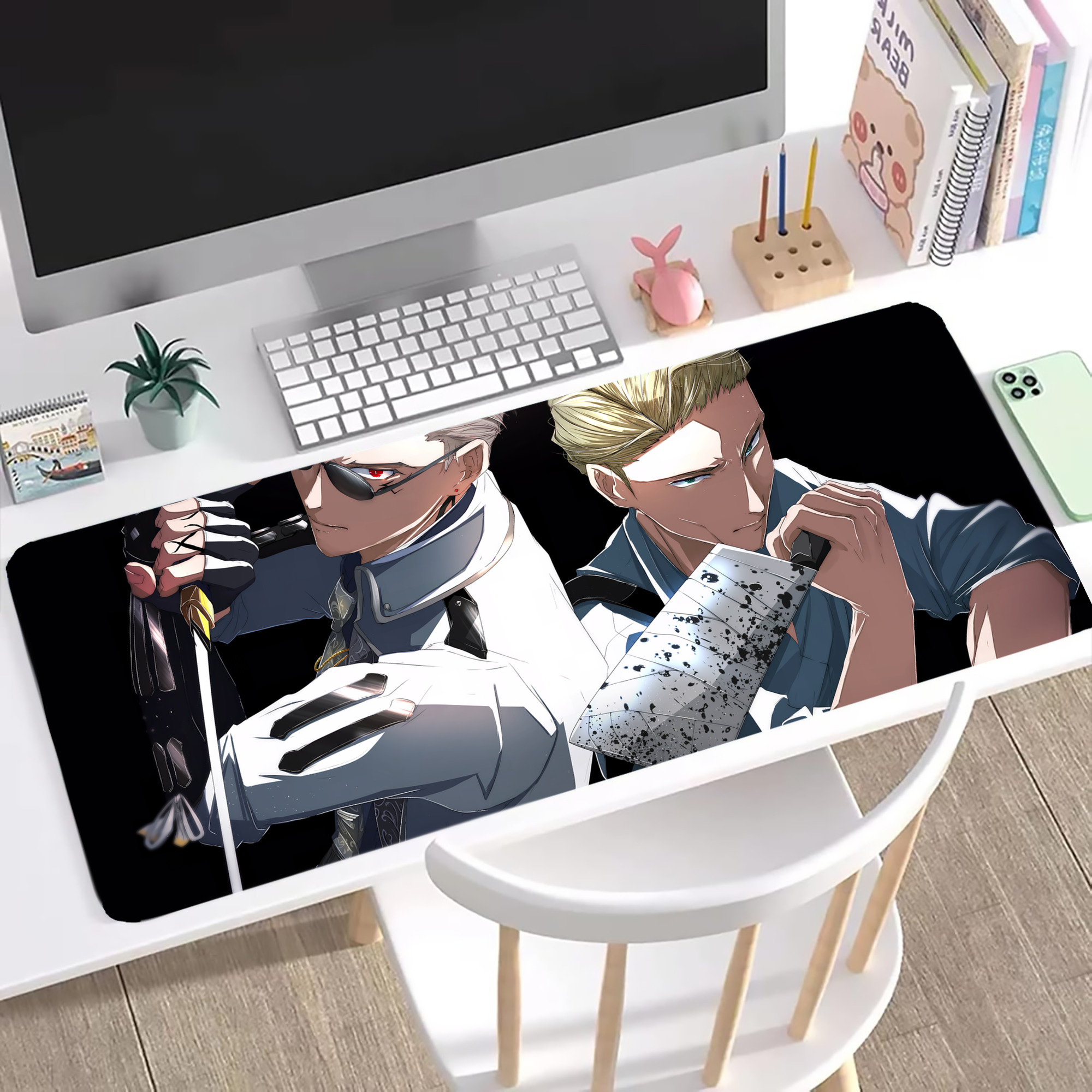 （画像用） 呪術廻戦 Jujutsu Kaisen ステッチ加工 大判デスクマット／滑り止めマウスパッド
