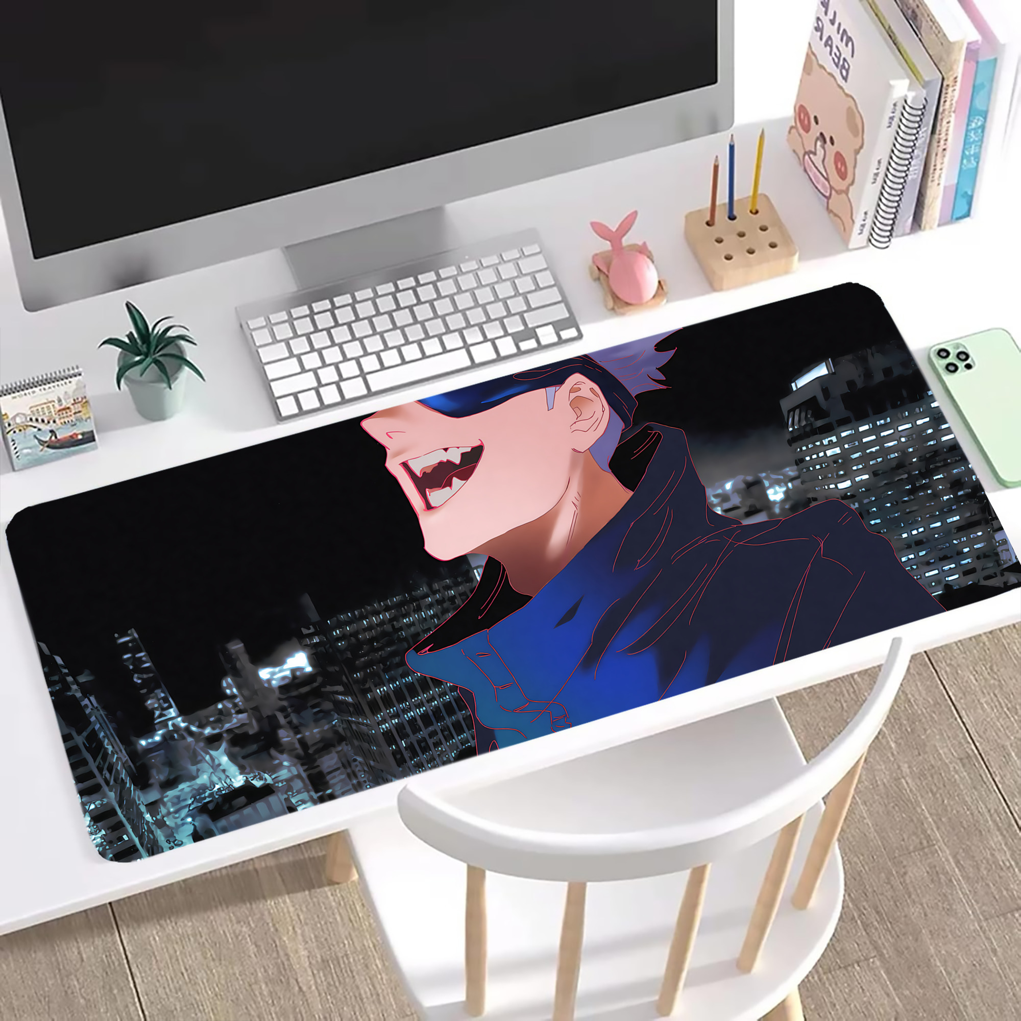 （画像用） 呪術廻戦 Jujutsu Kaisen ステッチ加工 大判デスクマット／滑り止めマウスパッド