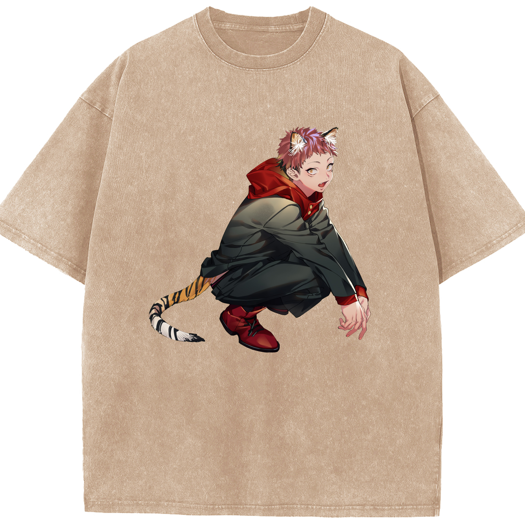（画像用） 呪術廻戦 Jujutsu Kaisen 綿100% ヴィンテージ風 半袖Tシャツ（フロントプリント）
