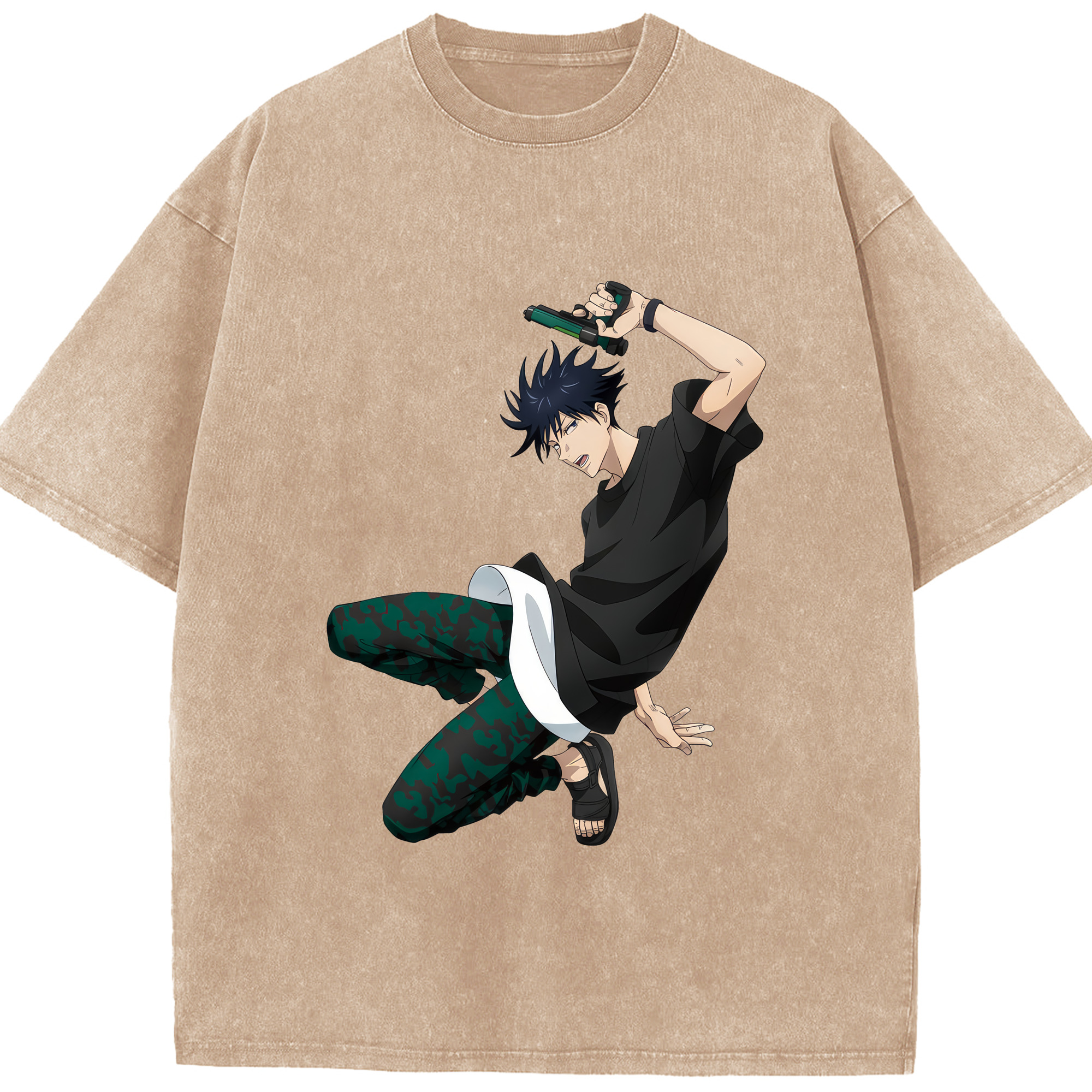 （画像用） 呪術廻戦 Jujutsu Kaisen 綿100% ヴィンテージ風 半袖Tシャツ（フロントプリント）