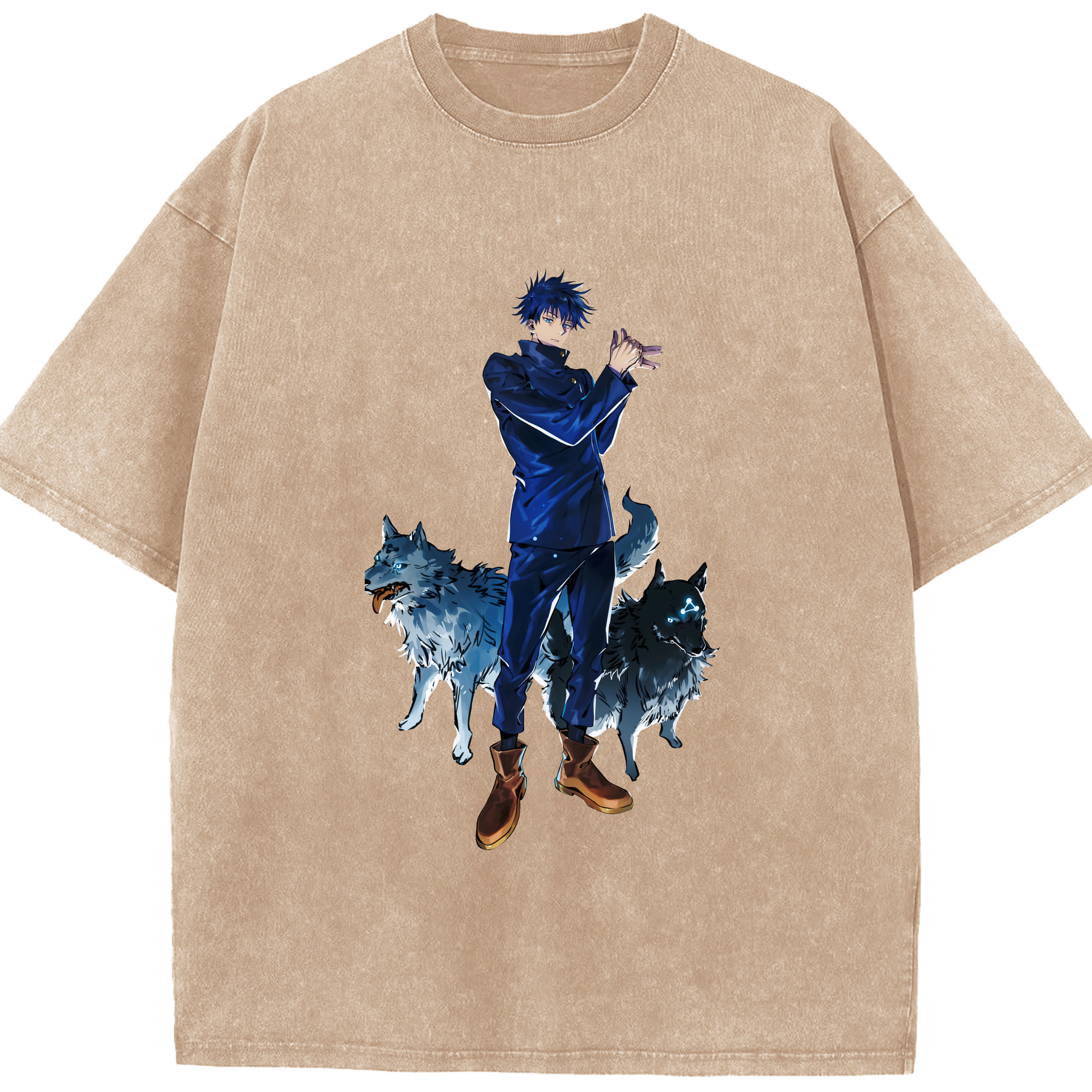 （画像用） 呪術廻戦 Jujutsu Kaisen 綿100% ヴィンテージ風 半袖Tシャツ（フロントプリント）