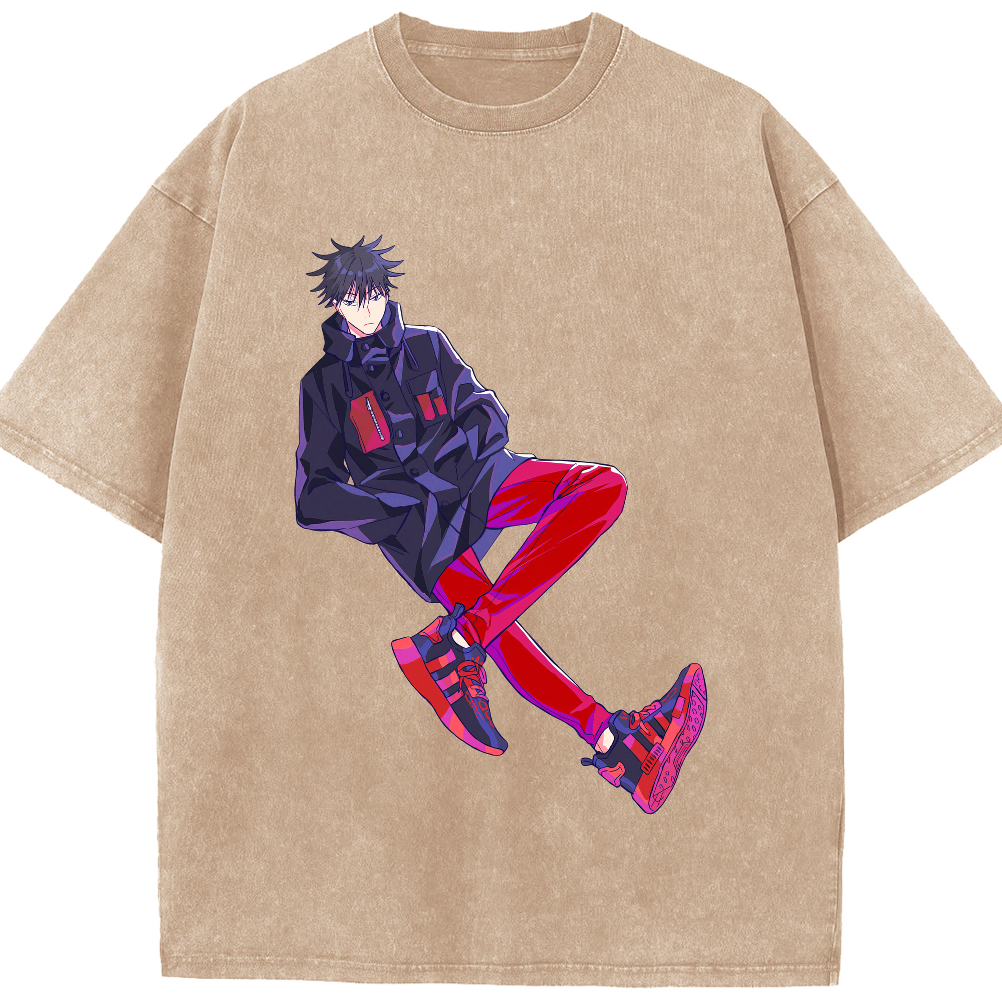 （画像用） 呪術廻戦 Jujutsu Kaisen 綿100% ヴィンテージ風 半袖Tシャツ（フロントプリント）