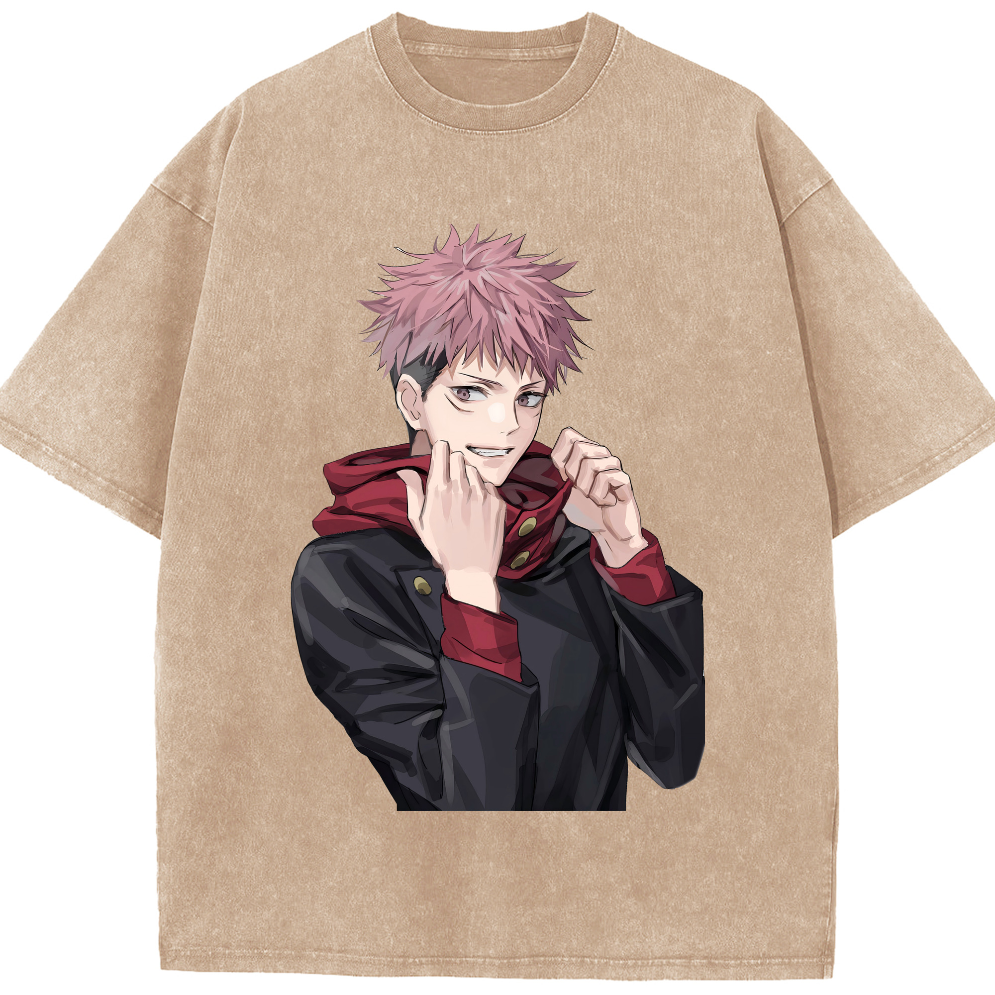 （画像用） 呪術廻戦 Jujutsu Kaisen 綿100% ヴィンテージ風 半袖Tシャツ（フロントプリント）