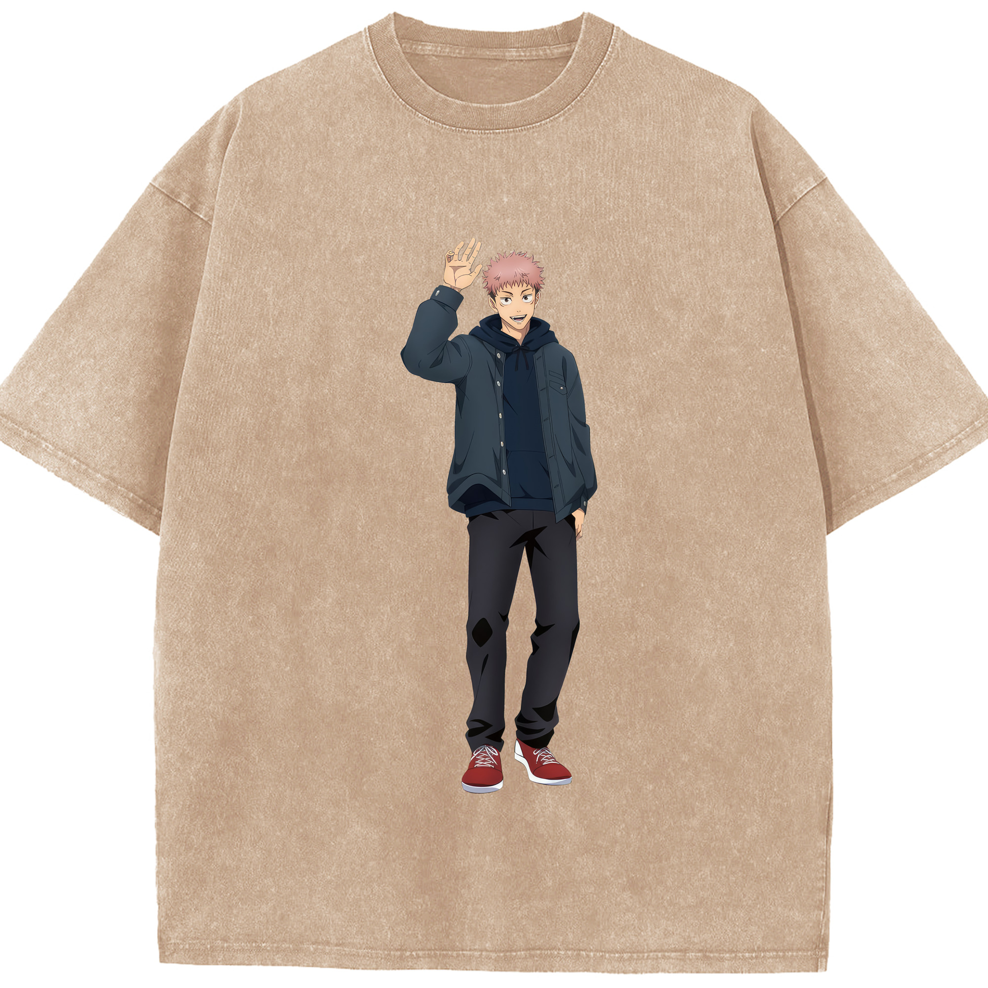 （画像用） 呪術廻戦 Jujutsu Kaisen 綿100% ヴィンテージ風 半袖Tシャツ（フロントプリント）