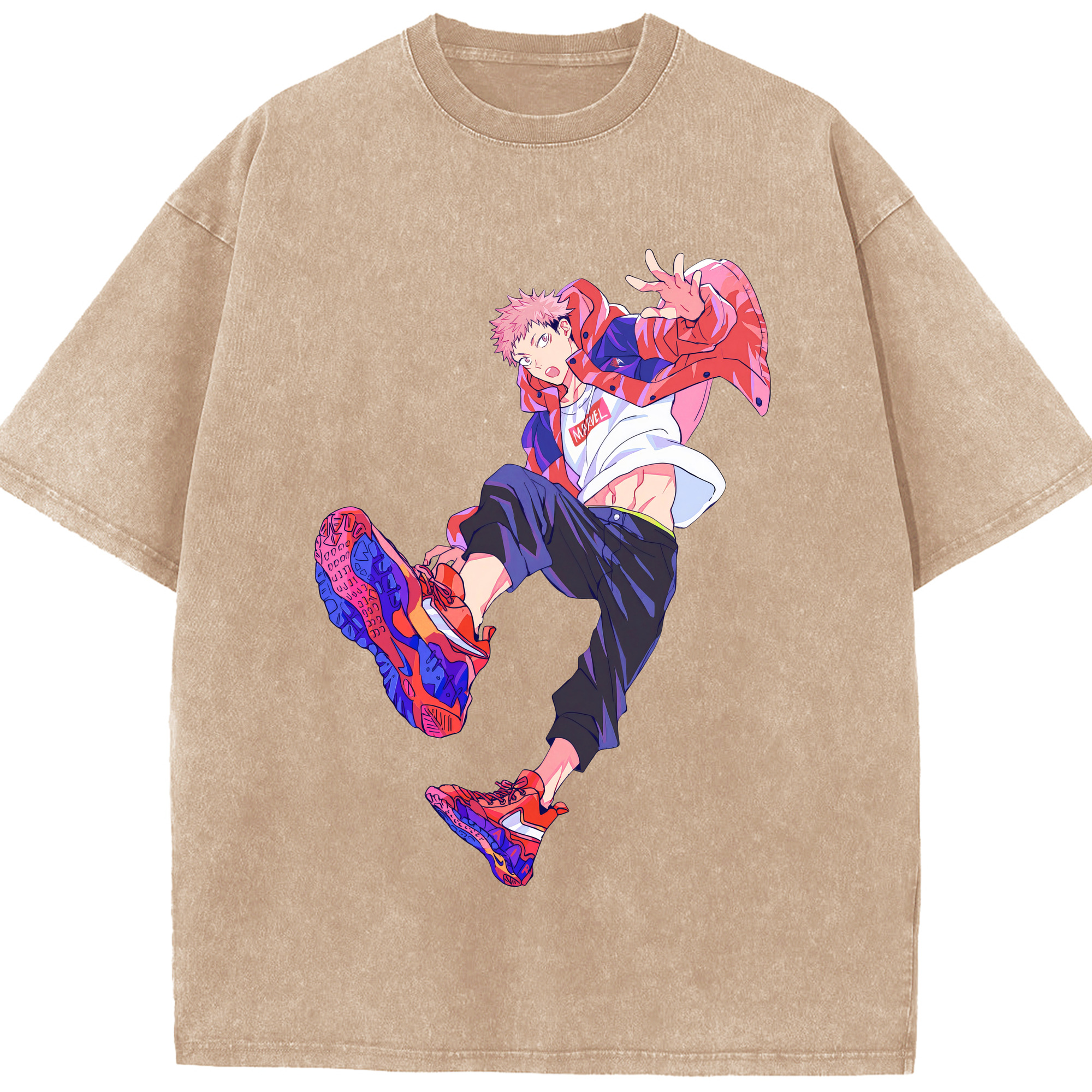 （画像用） 呪術廻戦 Jujutsu Kaisen 綿100% ヴィンテージ風 半袖Tシャツ（フロントプリント）