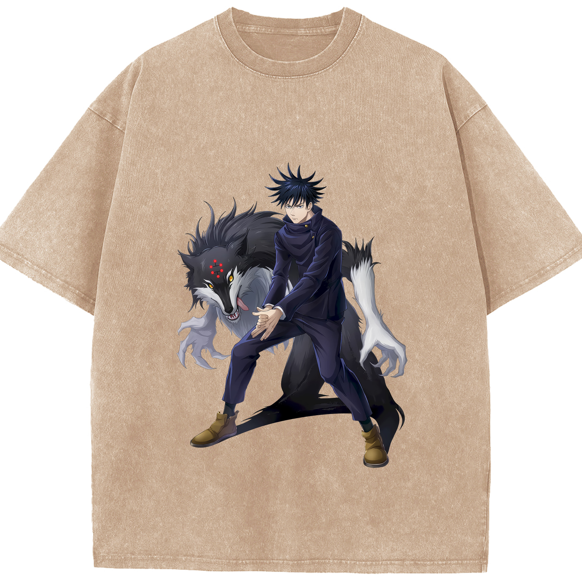 （画像用） 呪術廻戦 Jujutsu Kaisen 綿100% ヴィンテージ風 半袖Tシャツ（フロントプリント）