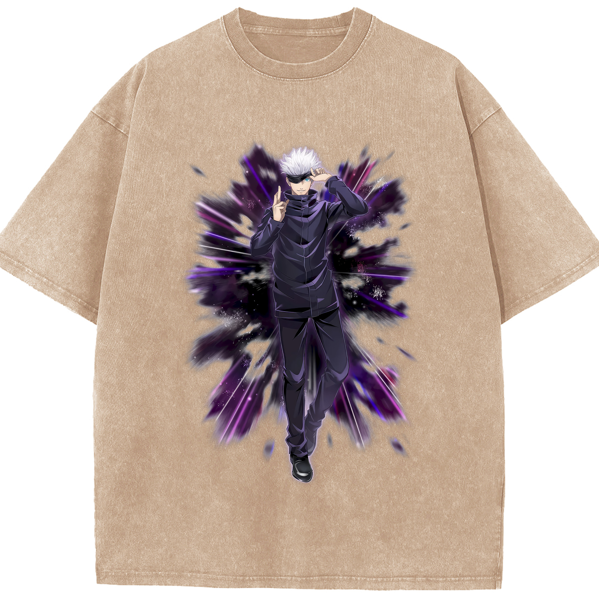 （画像用） 呪術廻戦 Jujutsu Kaisen 綿100% ヴィンテージ風 半袖Tシャツ（フロントプリント）