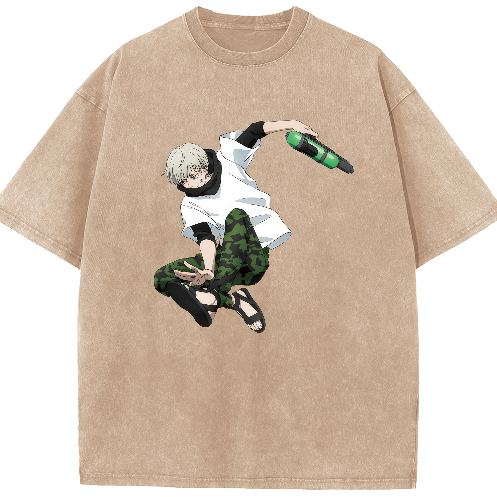 （画像用） 呪術廻戦 Jujutsu Kaisen 綿100% ヴィンテージ風 半袖Tシャツ（フロントプリント）