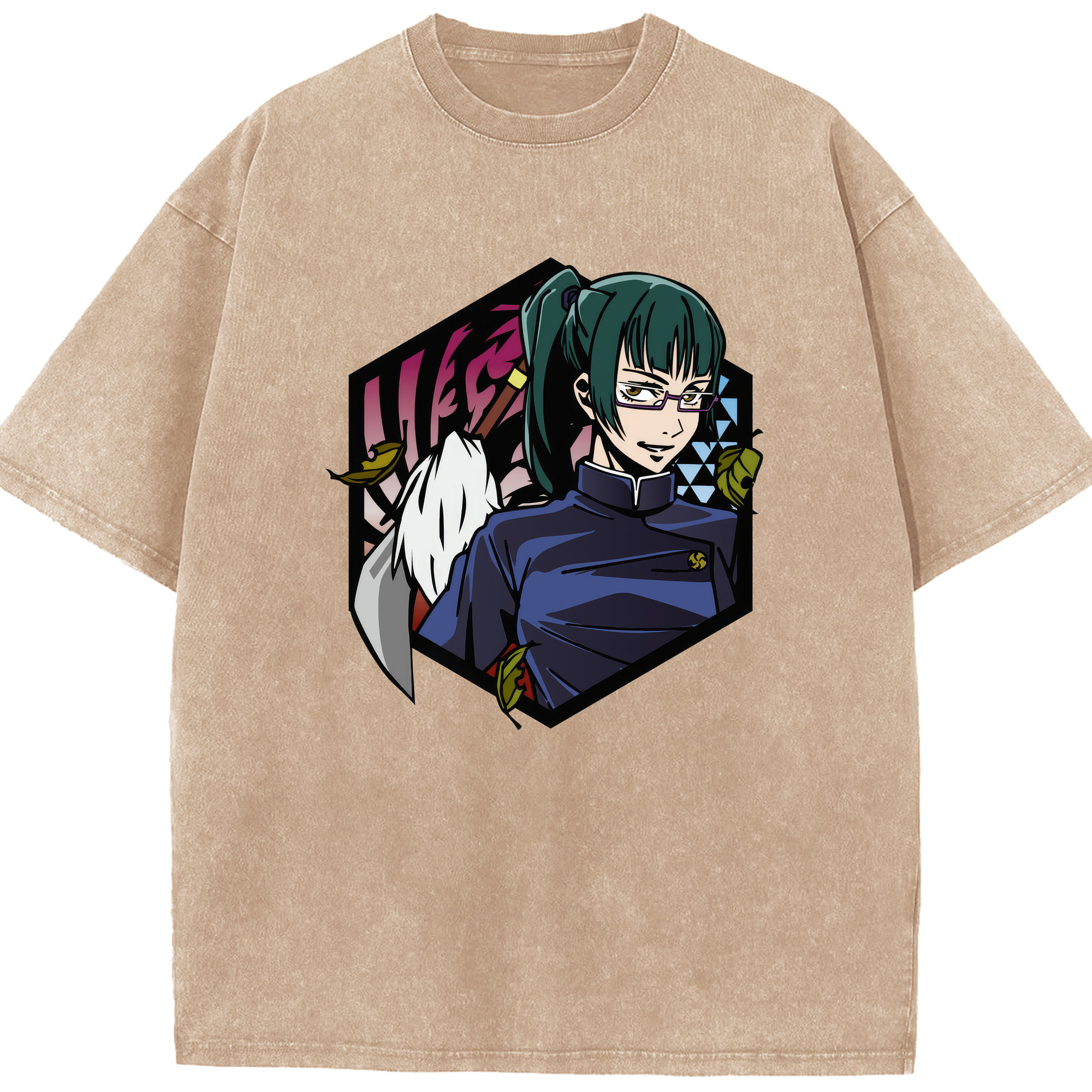 （画像用） 呪術廻戦 Jujutsu Kaisen 綿100% ヴィンテージ風 半袖Tシャツ（フロントプリント）