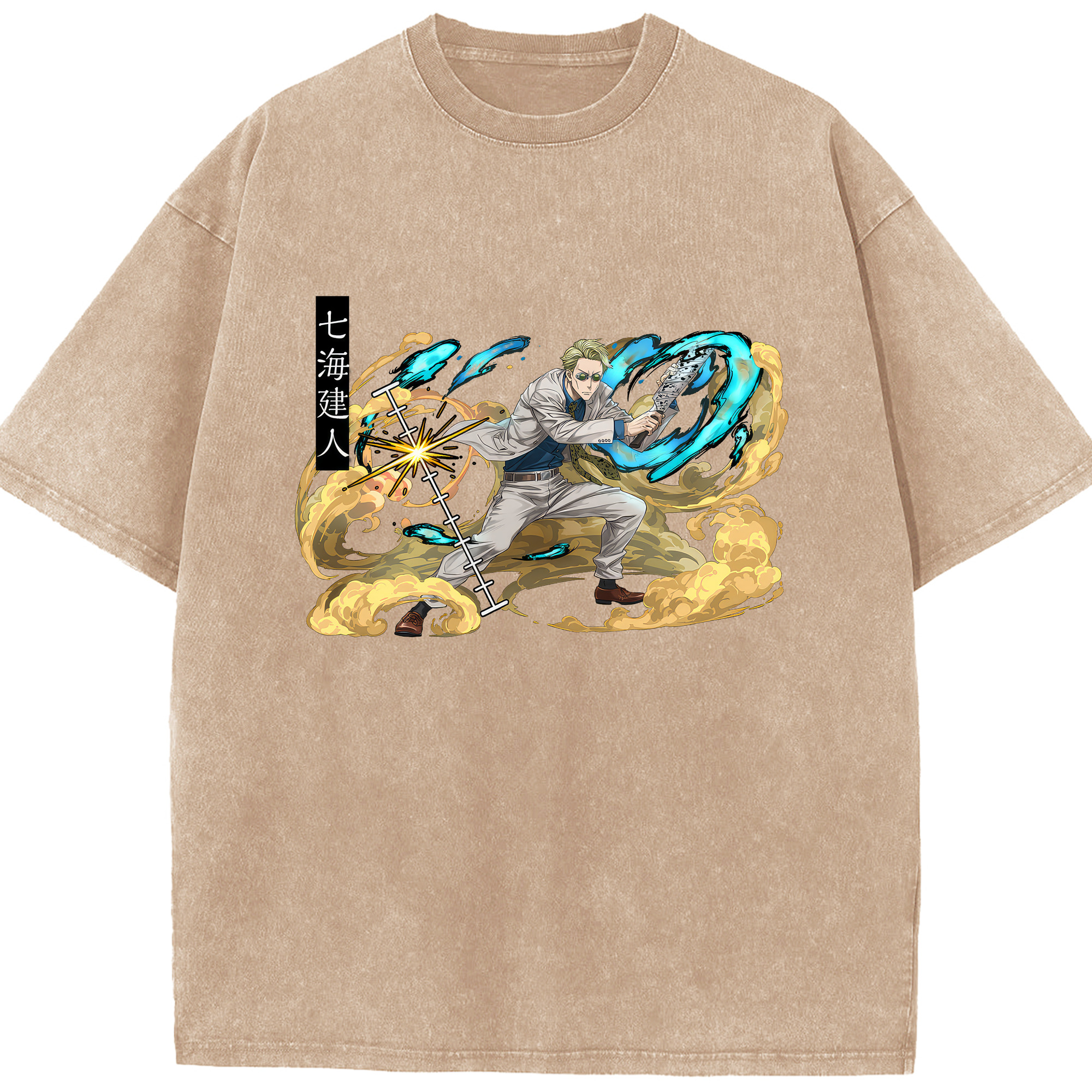 （画像用） 呪術廻戦 Jujutsu Kaisen 綿100% ヴィンテージ風 半袖Tシャツ（フロントプリント）