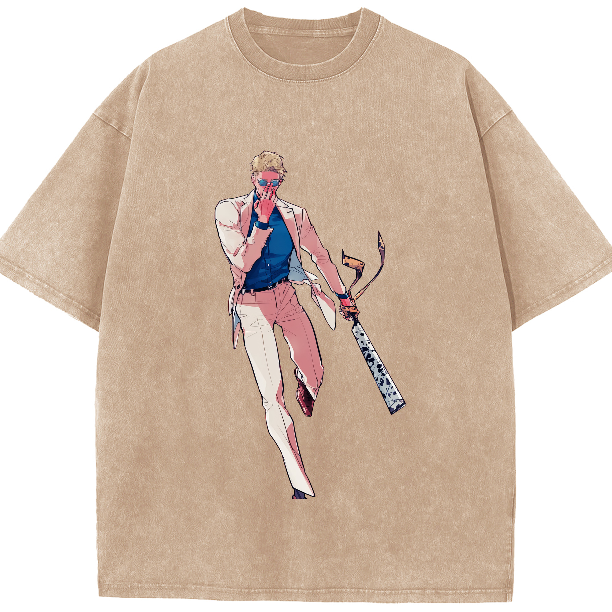 （画像用） 呪術廻戦 Jujutsu Kaisen 綿100% ヴィンテージ風 半袖Tシャツ（フロントプリント）