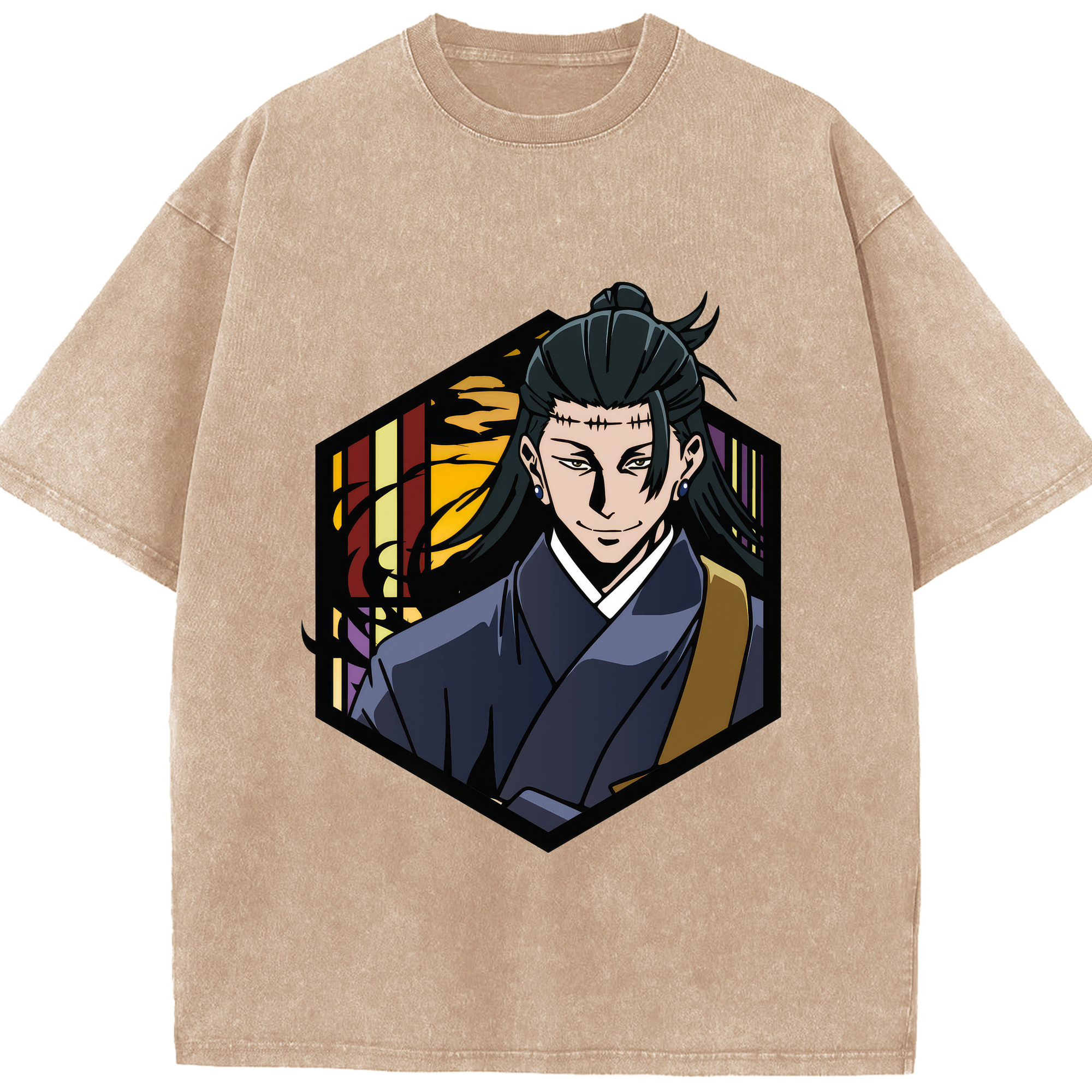 （画像用） 呪術廻戦 Jujutsu Kaisen 綿100% ヴィンテージ風 半袖Tシャツ（フロントプリント）
