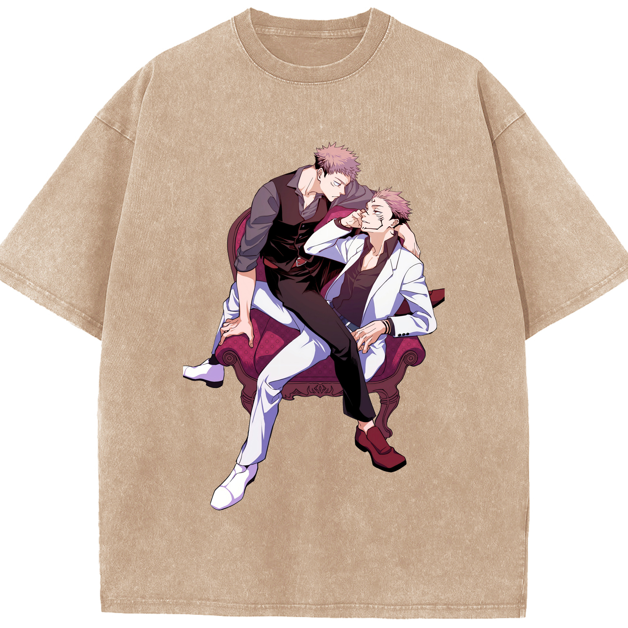（画像用） 呪術廻戦 Jujutsu Kaisen 綿100% ヴィンテージ風 半袖Tシャツ（フロントプリント）