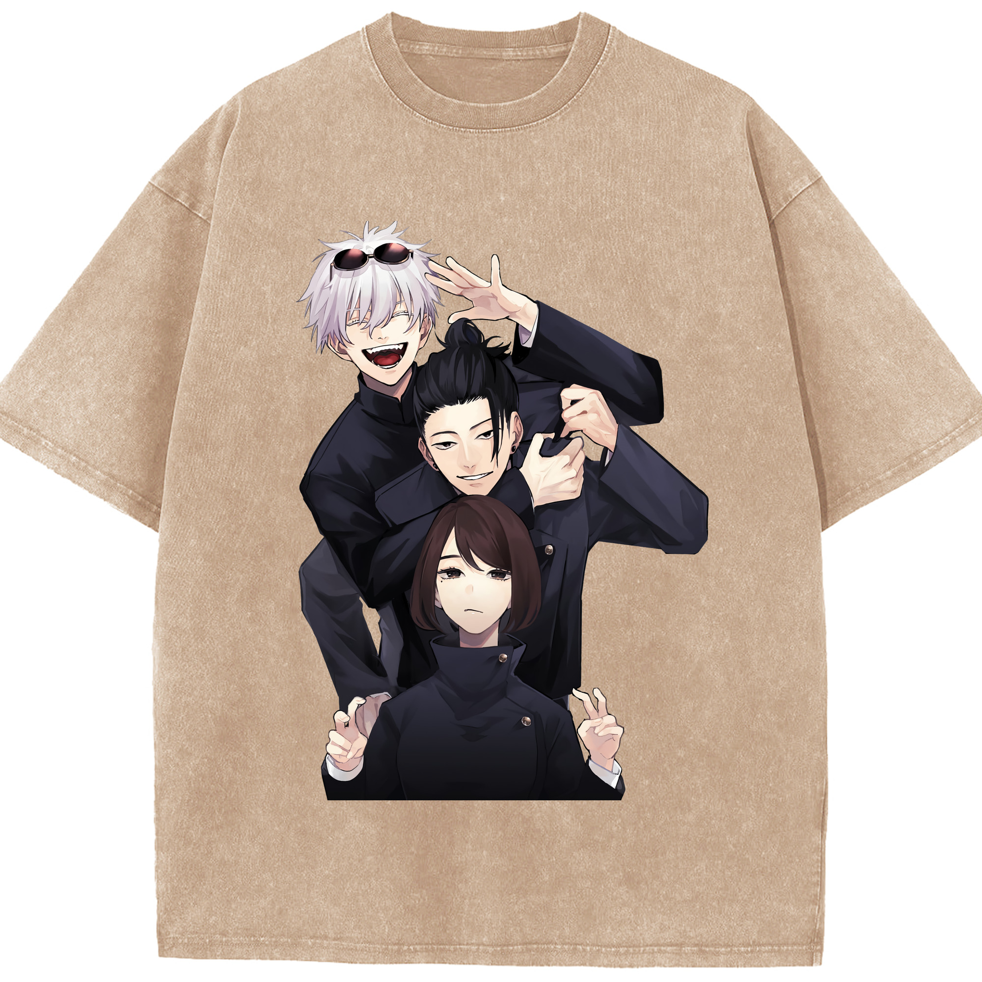 （画像用） 呪術廻戦 Jujutsu Kaisen 綿100% ヴィンテージ風 半袖Tシャツ（フロントプリント）