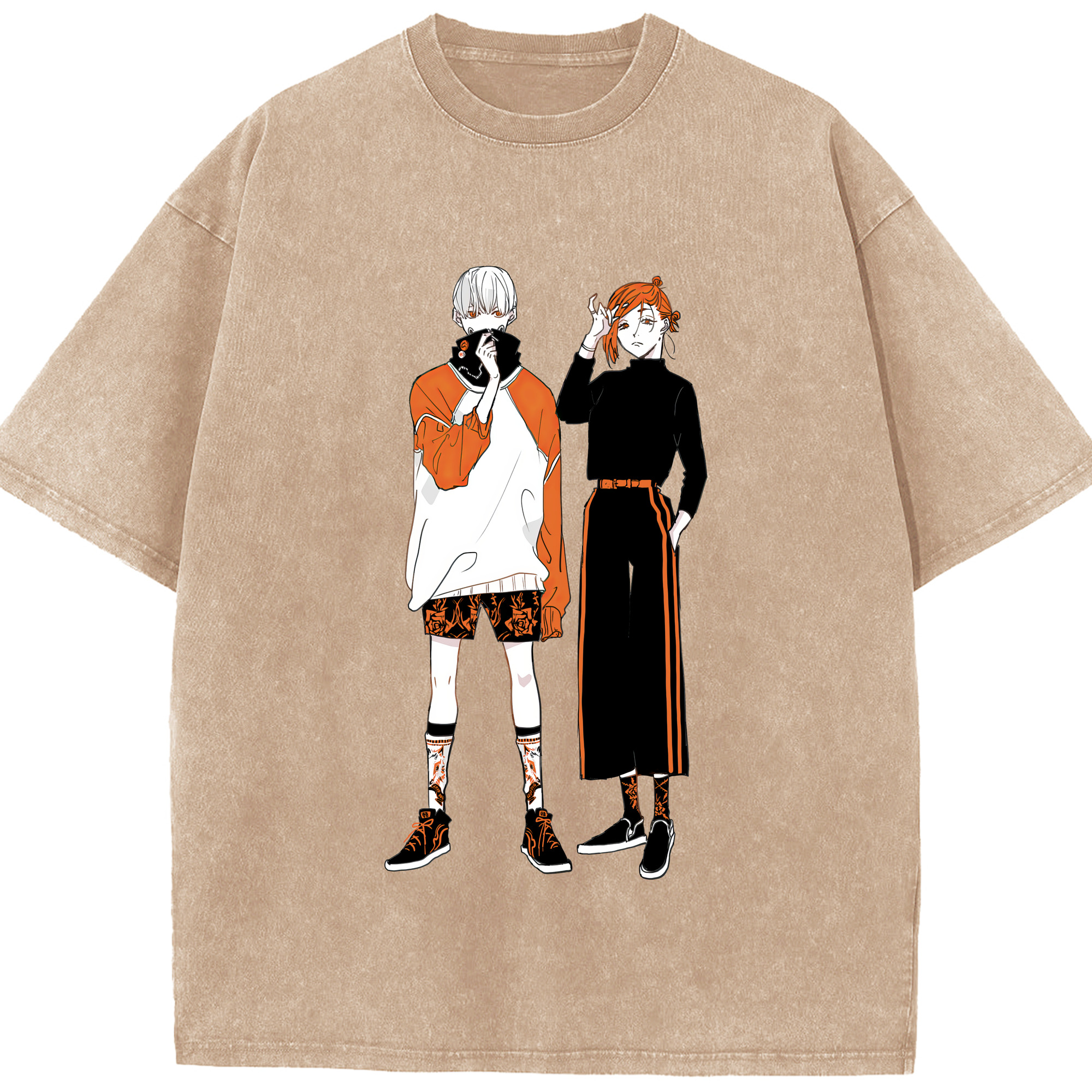（画像用） 呪術廻戦 Jujutsu Kaisen 綿100% ヴィンテージ風 半袖Tシャツ（フロントプリント）
