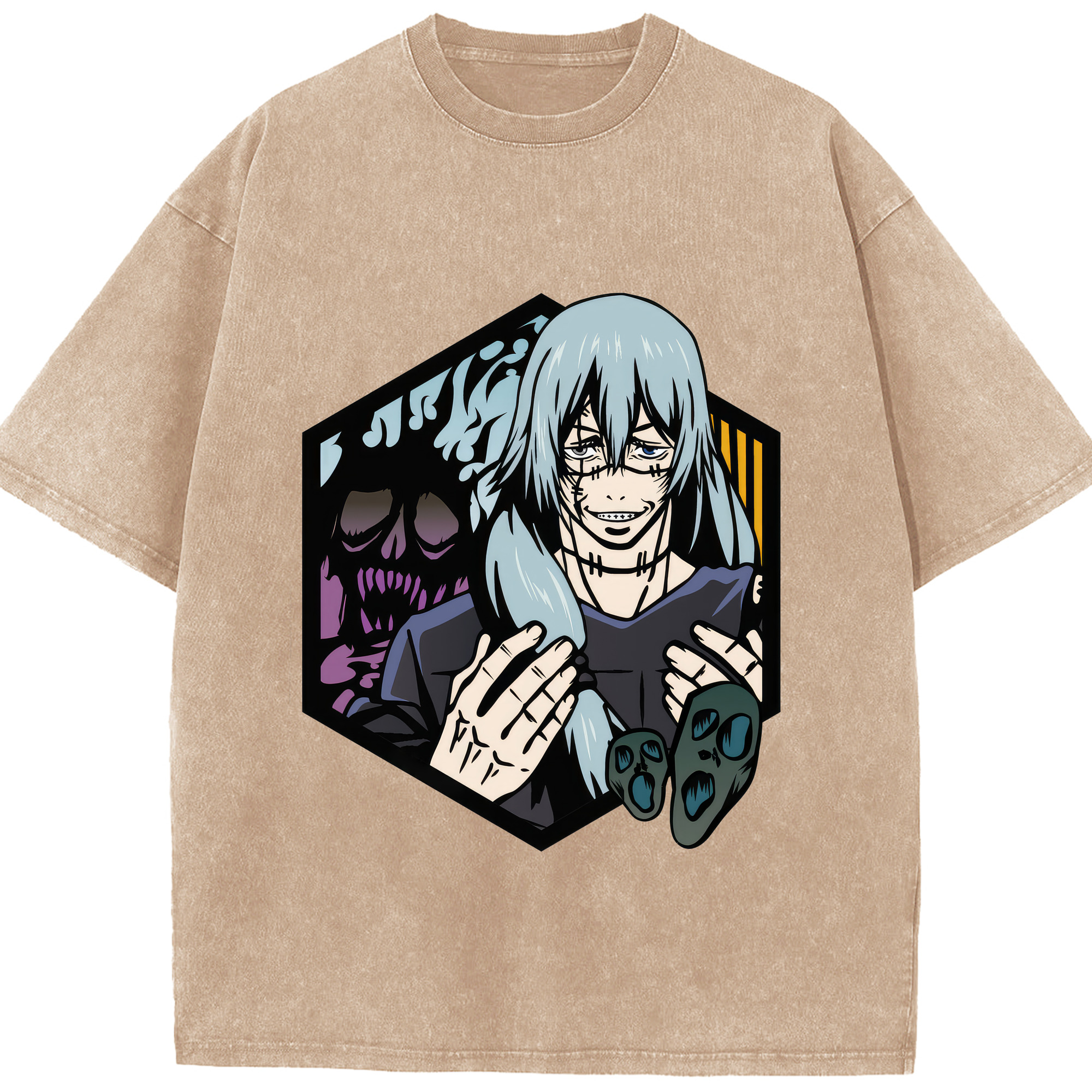 （画像用） 呪術廻戦 Jujutsu Kaisen 綿100% ヴィンテージ風 半袖Tシャツ（フロントプリント）