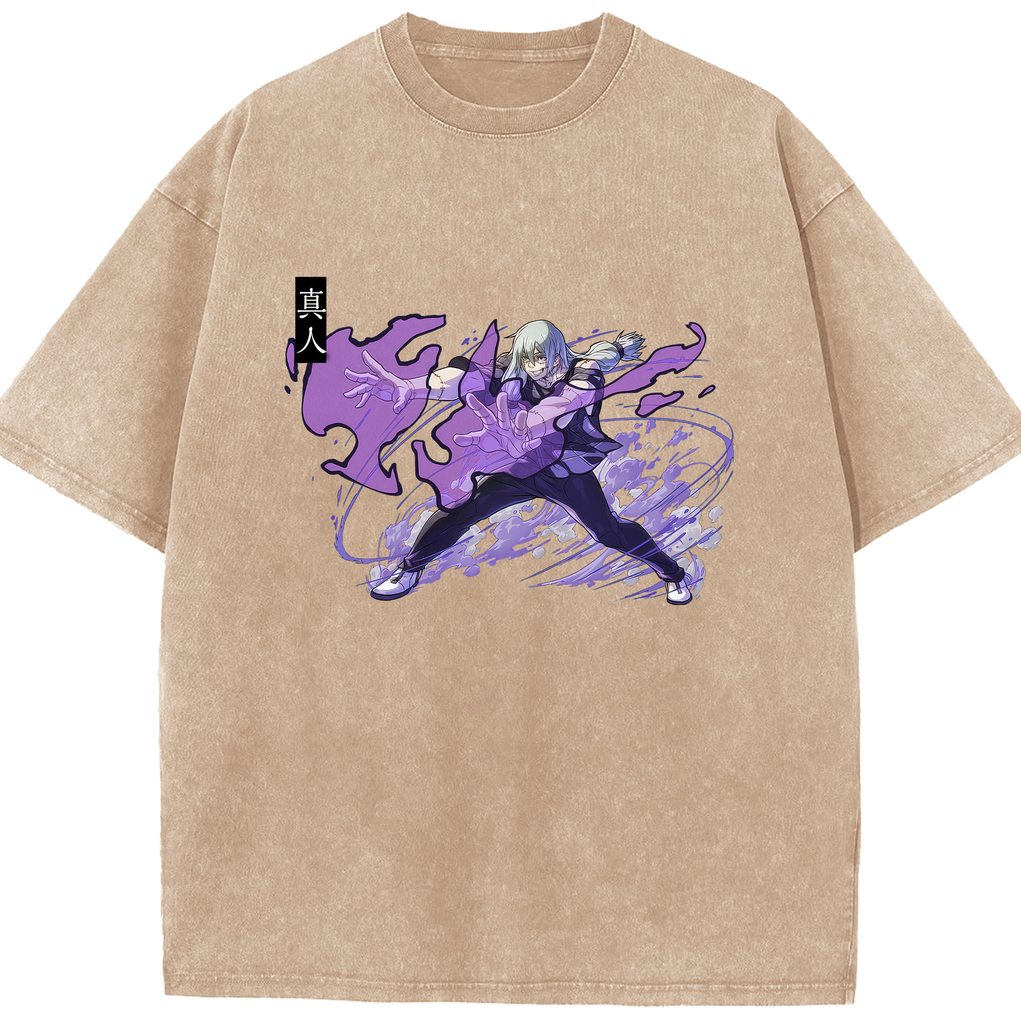 （画像用） 呪術廻戦 Jujutsu Kaisen 綿100% ヴィンテージ風 半袖Tシャツ（フロントプリント）