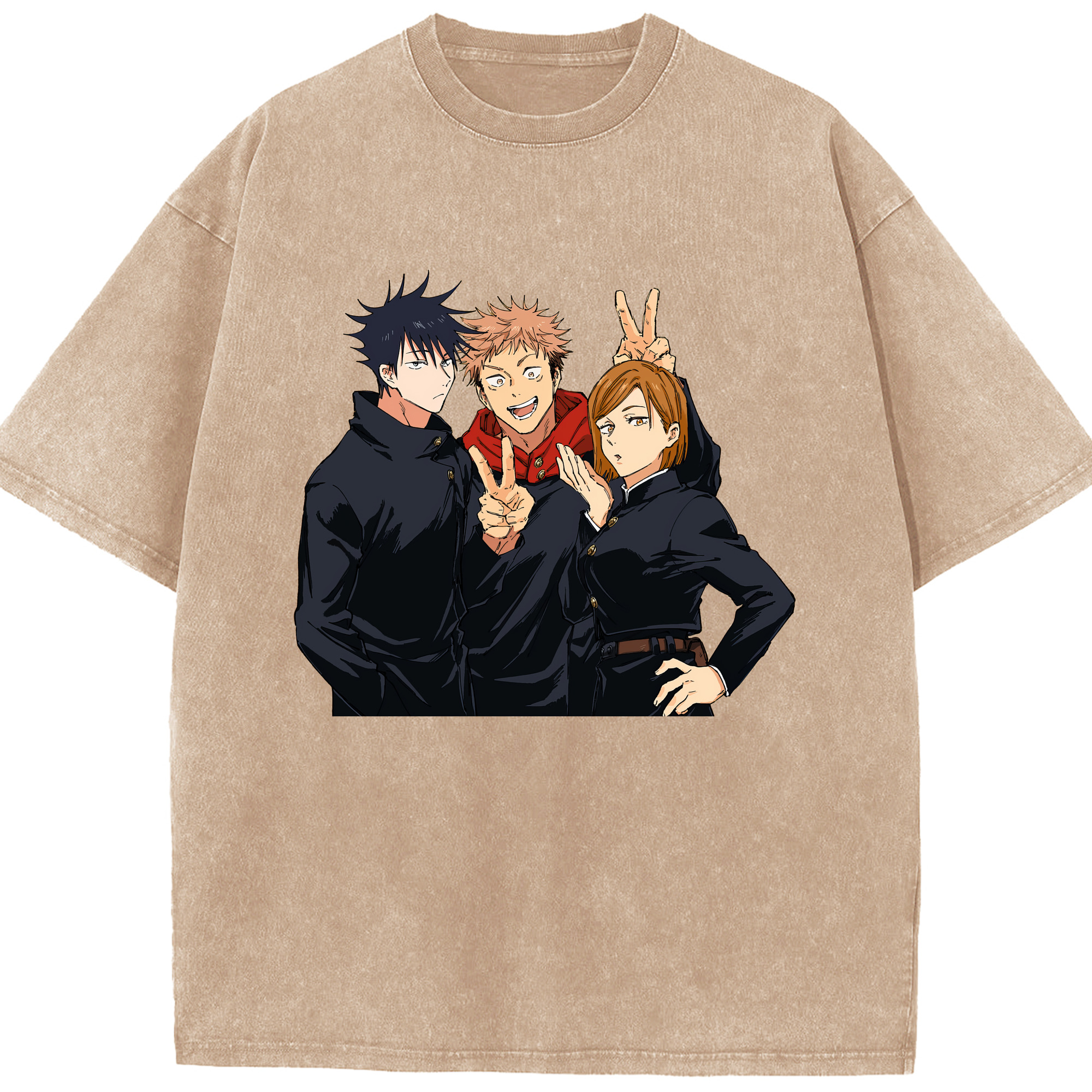 （画像用） 呪術廻戦 Jujutsu Kaisen 綿100% ヴィンテージ風 半袖Tシャツ（フロントプリント）