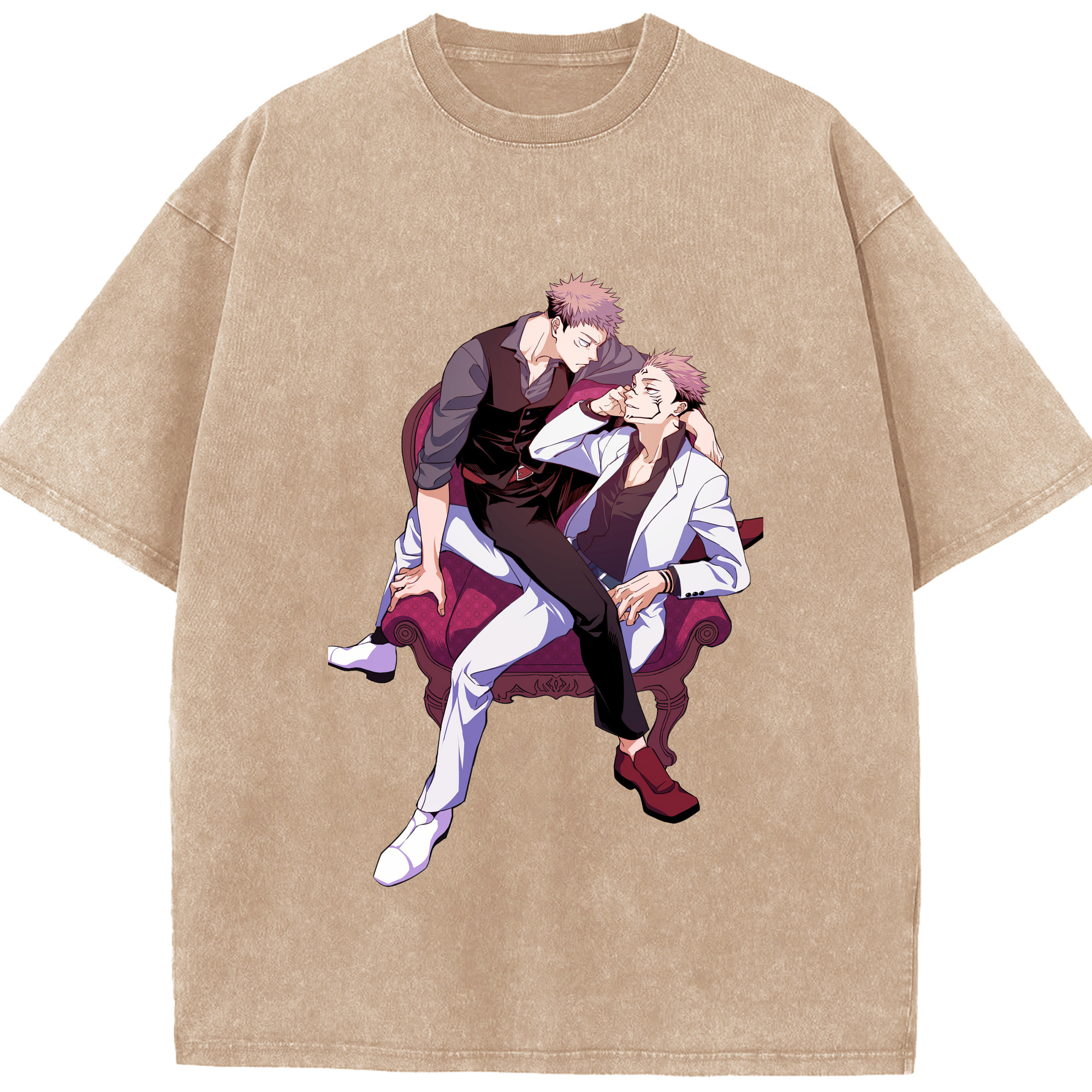 （画像用） 呪術廻戦 Jujutsu Kaisen 綿100% ヴィンテージ風 半袖Tシャツ（フロントプリント）