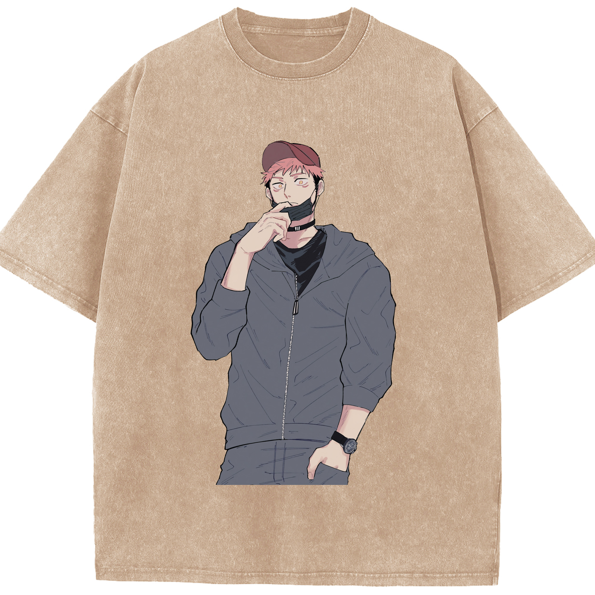 （画像用） 呪術廻戦 Jujutsu Kaisen 綿100% ヴィンテージ風 半袖Tシャツ（フロントプリント）