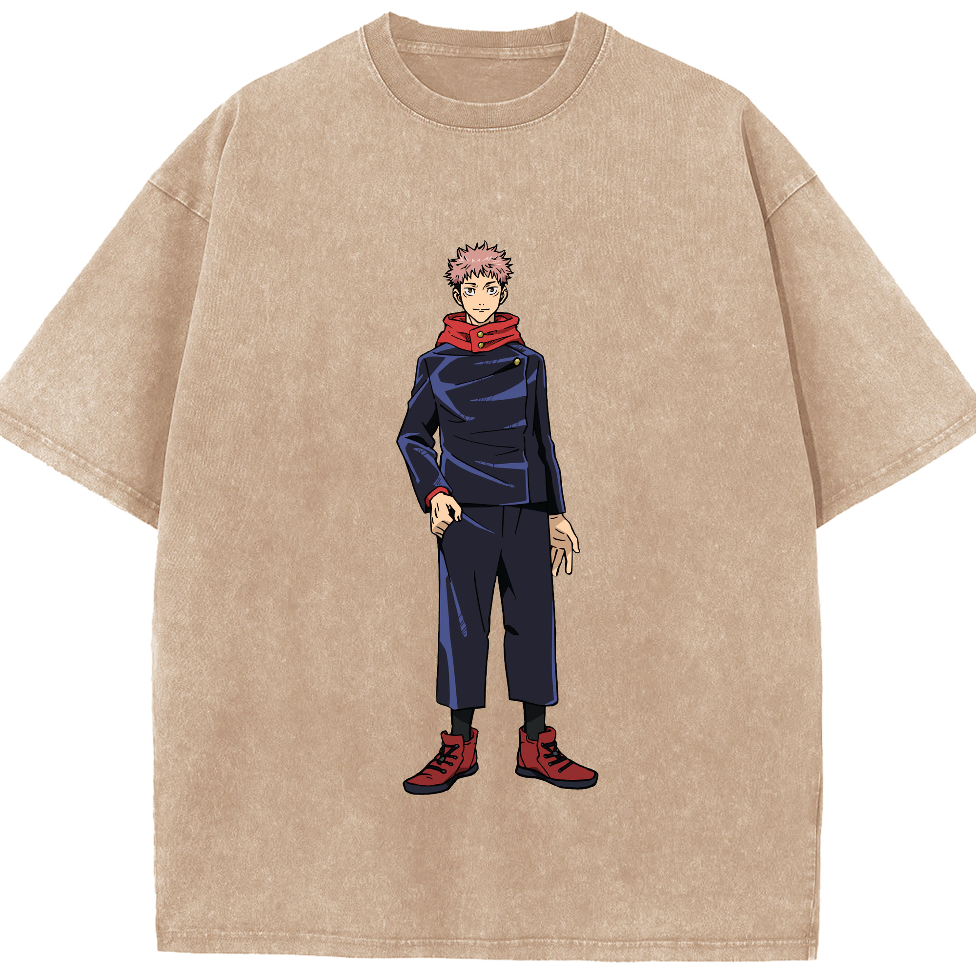 （画像用） 呪術廻戦 Jujutsu Kaisen 綿100% ヴィンテージ風 半袖Tシャツ（フロントプリント）