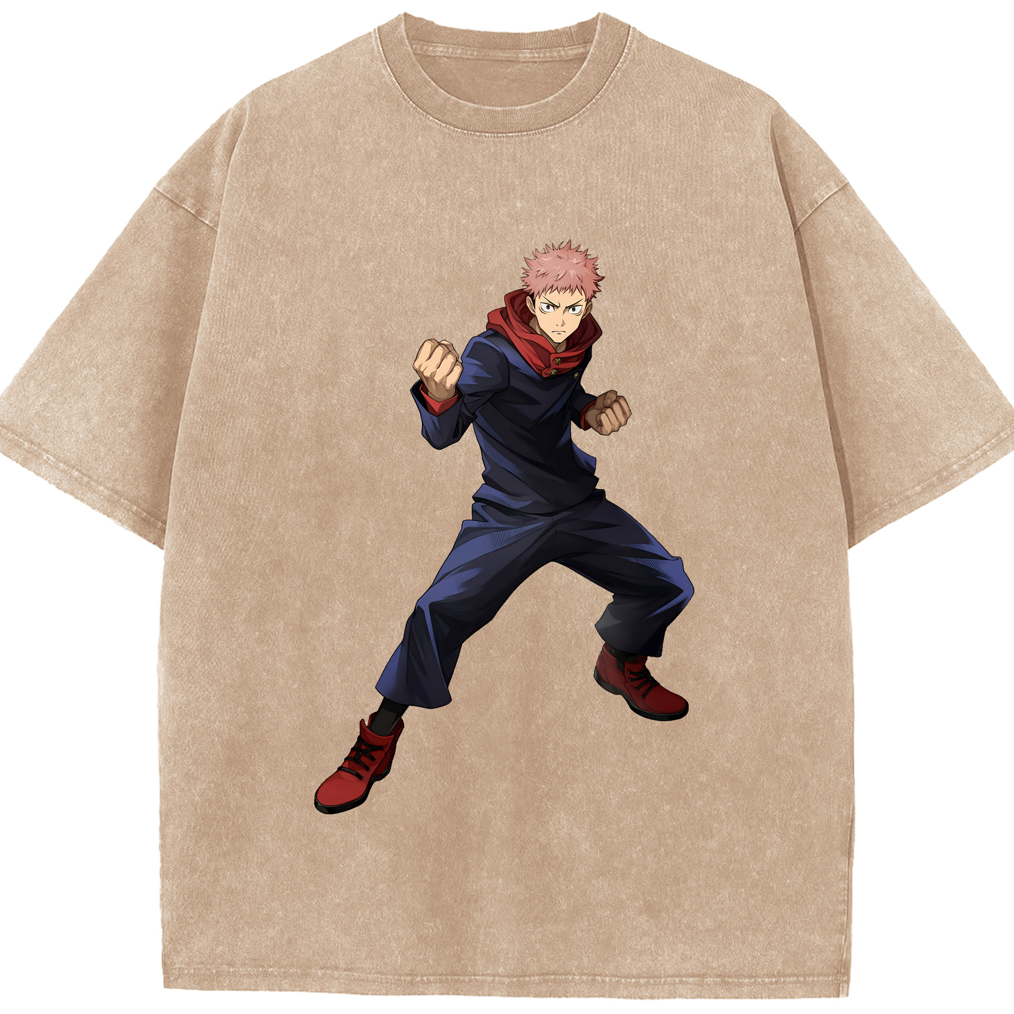 （画像用） 呪術廻戦 Jujutsu Kaisen 綿100% ヴィンテージ風 半袖Tシャツ（フロントプリント）