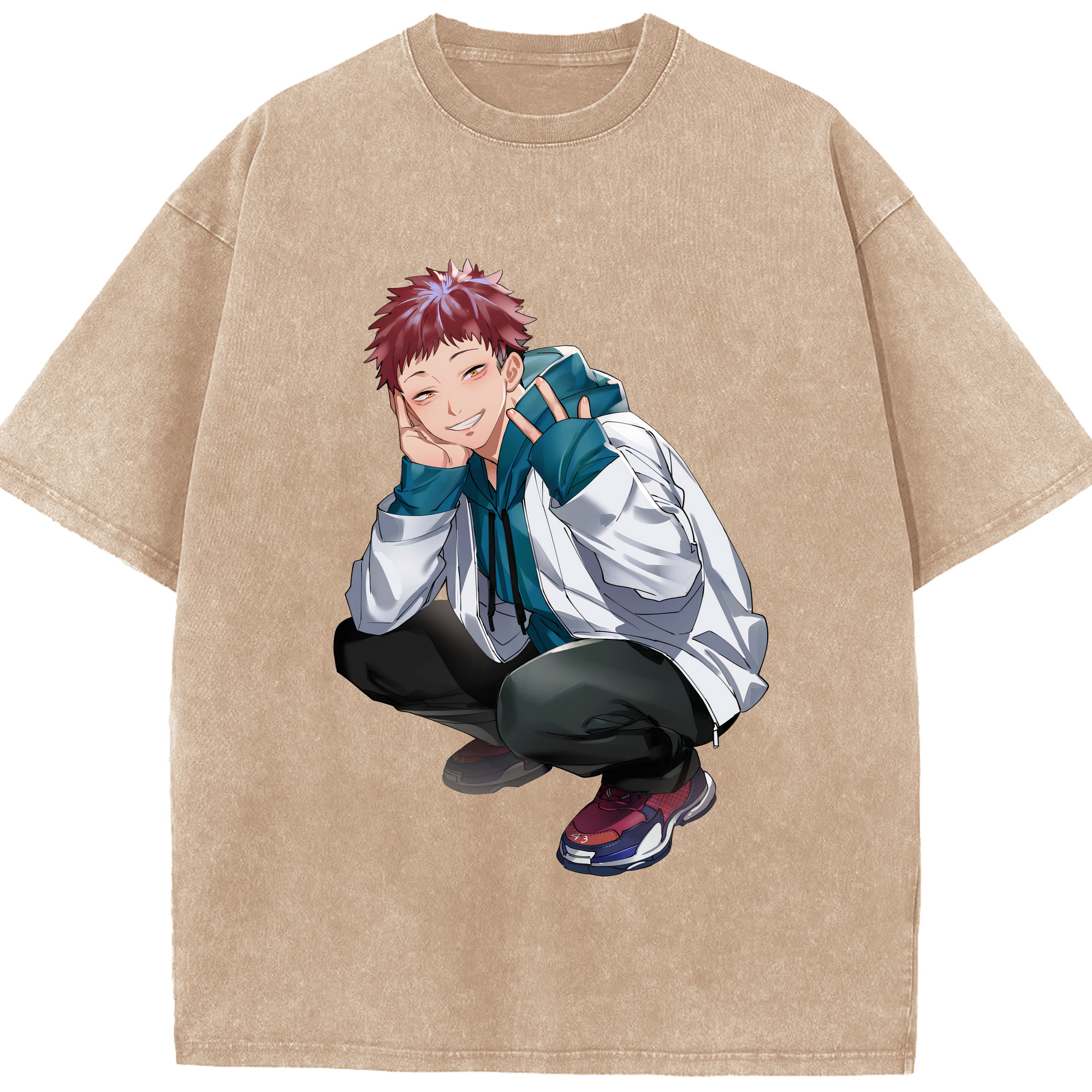 （画像用） 呪術廻戦 Jujutsu Kaisen 綿100% ヴィンテージ風 半袖Tシャツ（フロントプリント）