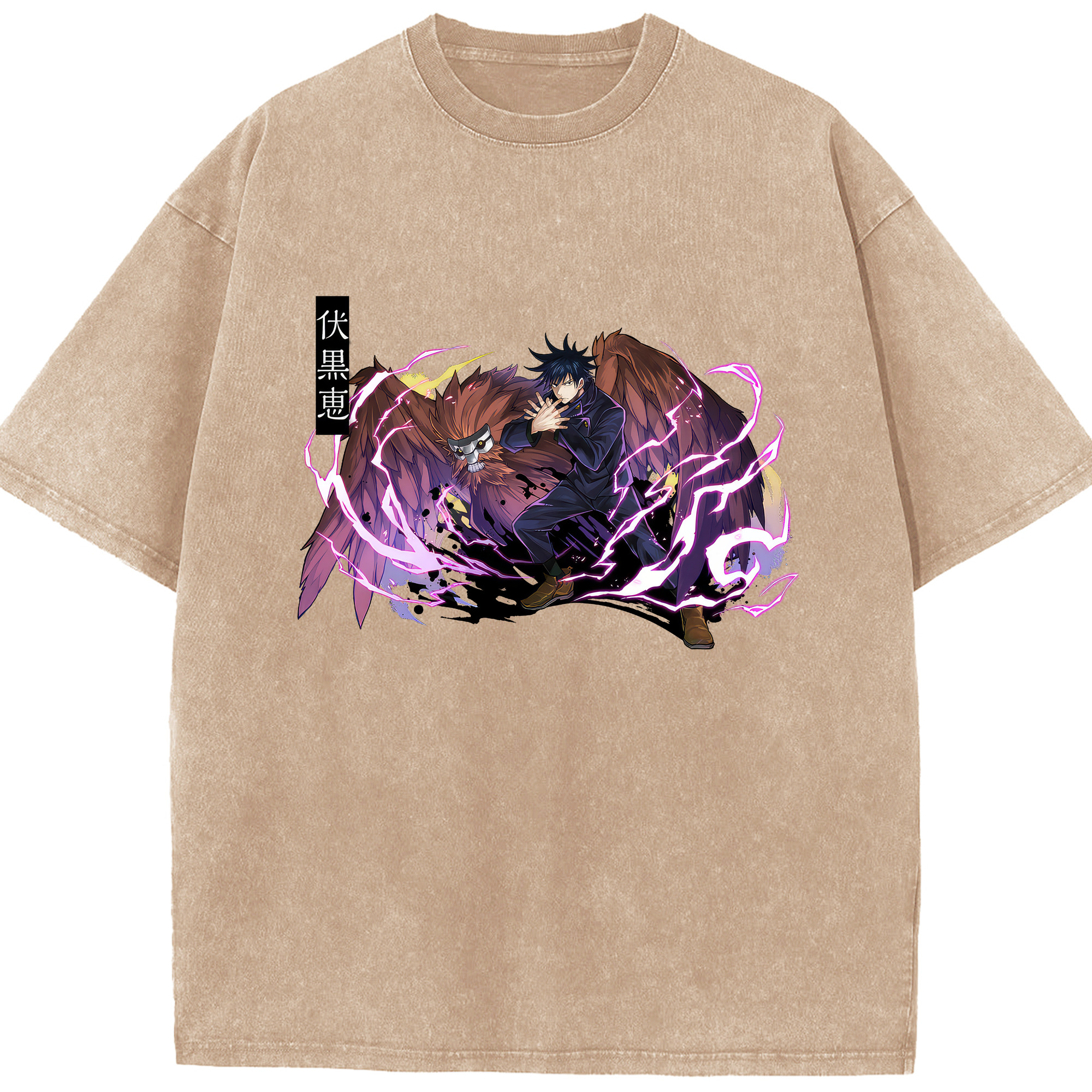 （画像用） 呪術廻戦 Jujutsu Kaisen 綿100% ヴィンテージ風 半袖Tシャツ（フロントプリント）