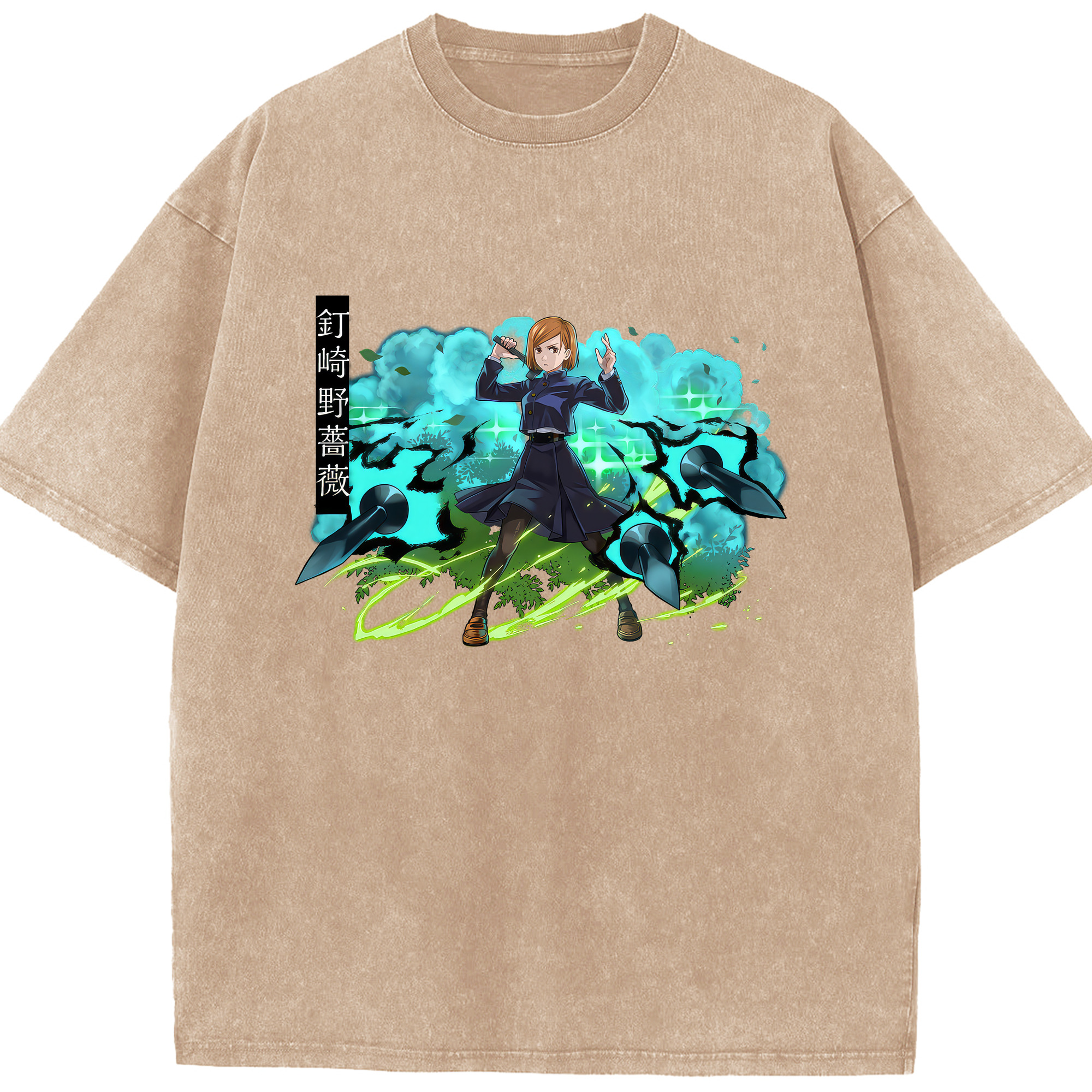 （画像用） 呪術廻戦 Jujutsu Kaisen 綿100% ヴィンテージ風 半袖Tシャツ（フロントプリント）