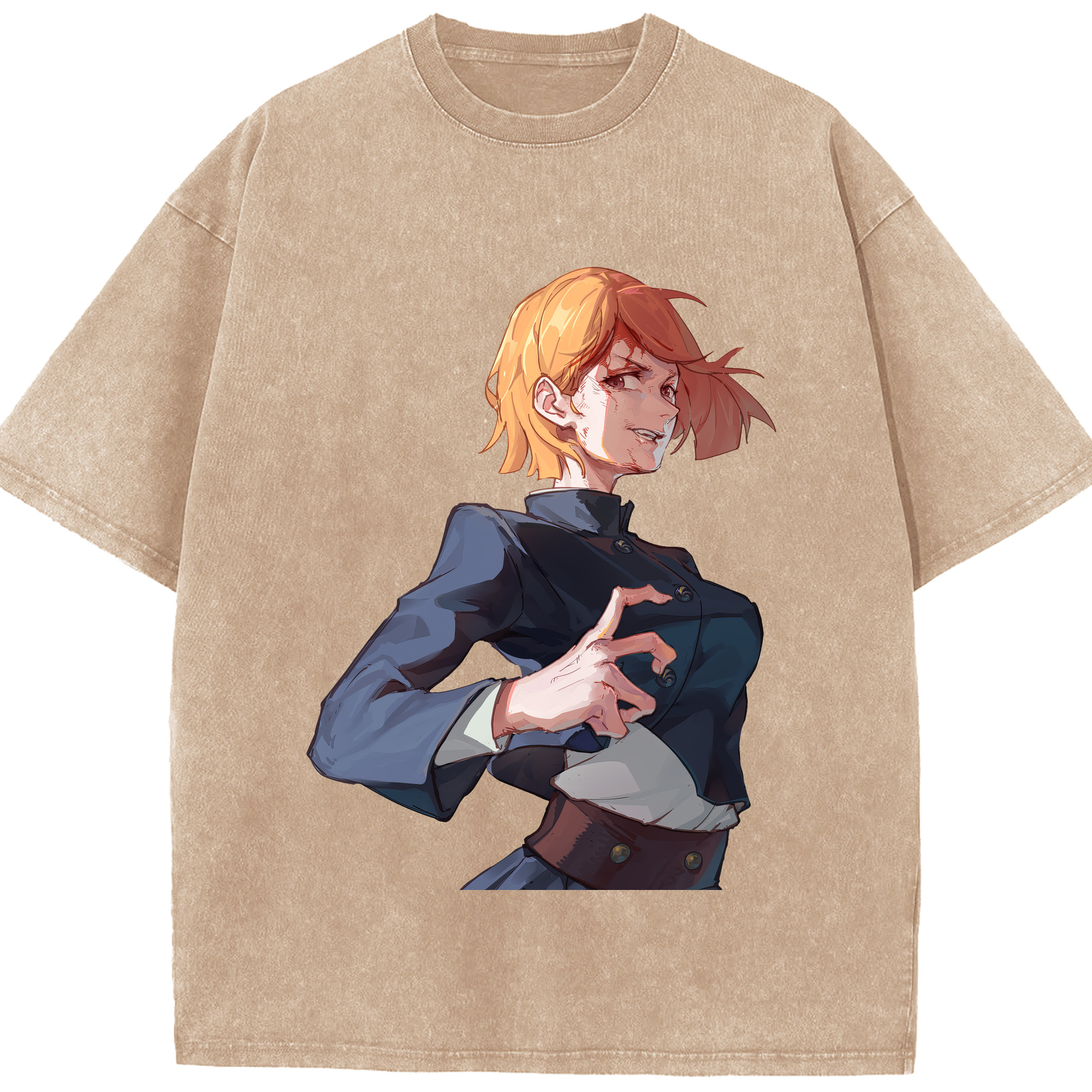 （画像用） 呪術廻戦 Jujutsu Kaisen 綿100% ヴィンテージ風 半袖Tシャツ（フロントプリント）