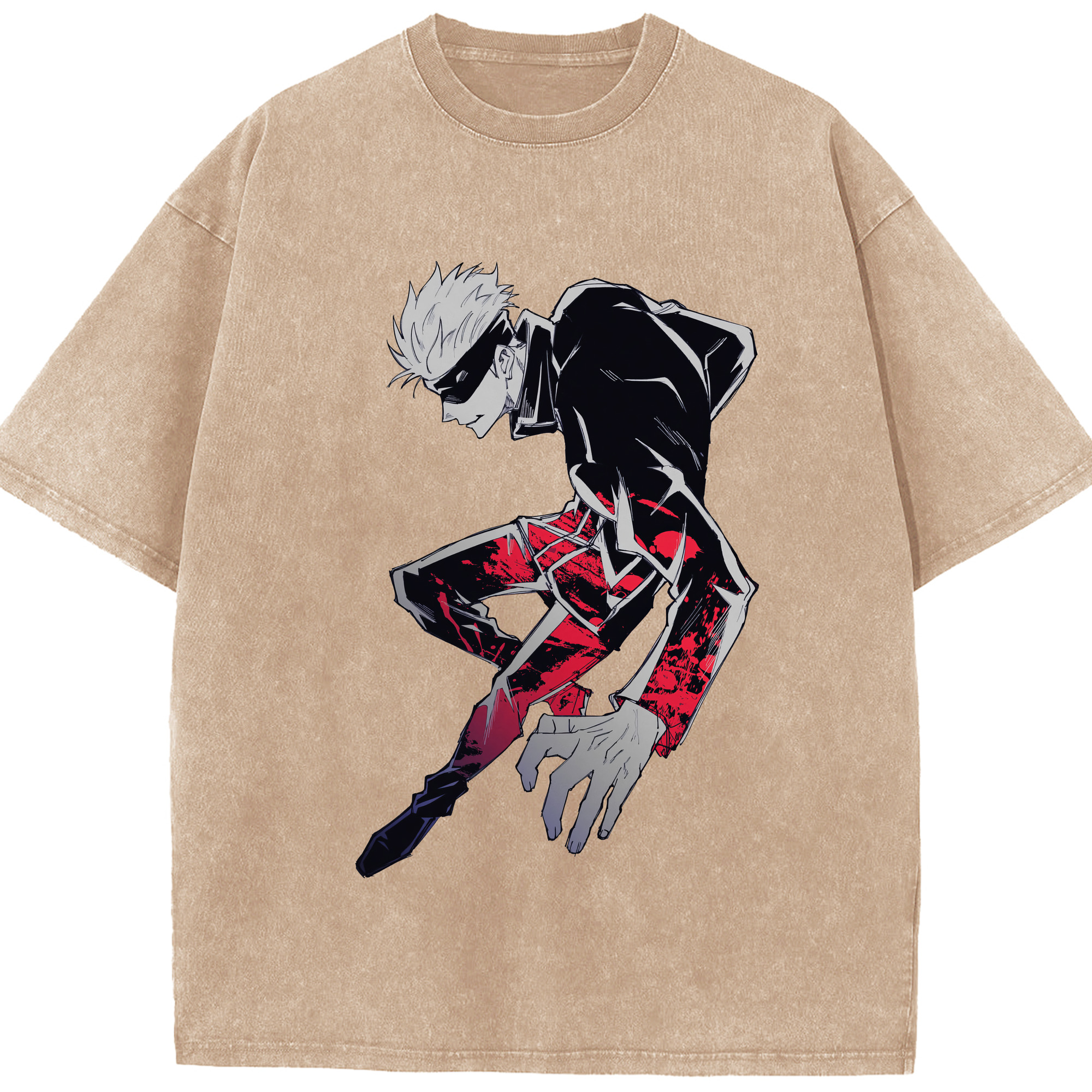 （画像用） 呪術廻戦 Jujutsu Kaisen 綿100% ヴィンテージ風 半袖Tシャツ（フロントプリント）