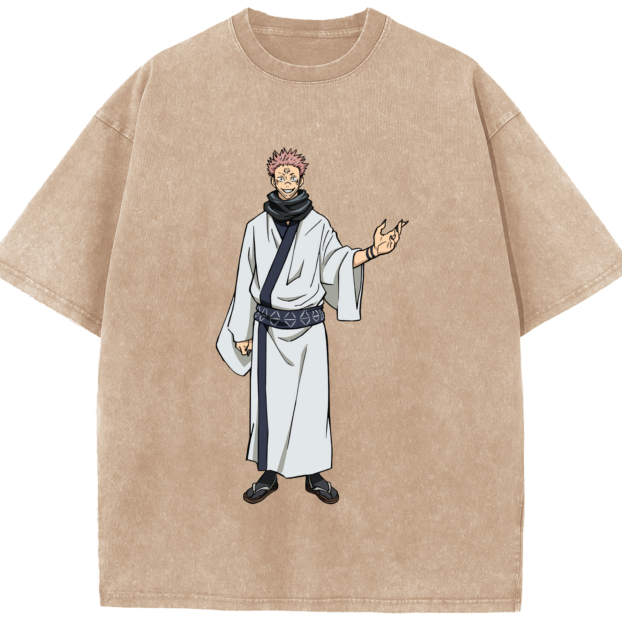 （画像用） 呪術廻戦 Jujutsu Kaisen 綿100% ヴィンテージ風 半袖Tシャツ（フロントプリント）