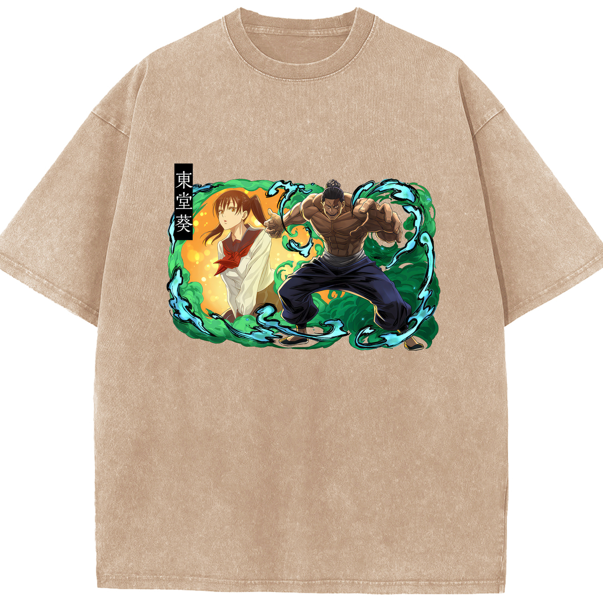 （画像用） 呪術廻戦 Jujutsu Kaisen 綿100% ヴィンテージ風 半袖Tシャツ（フロントプリント）