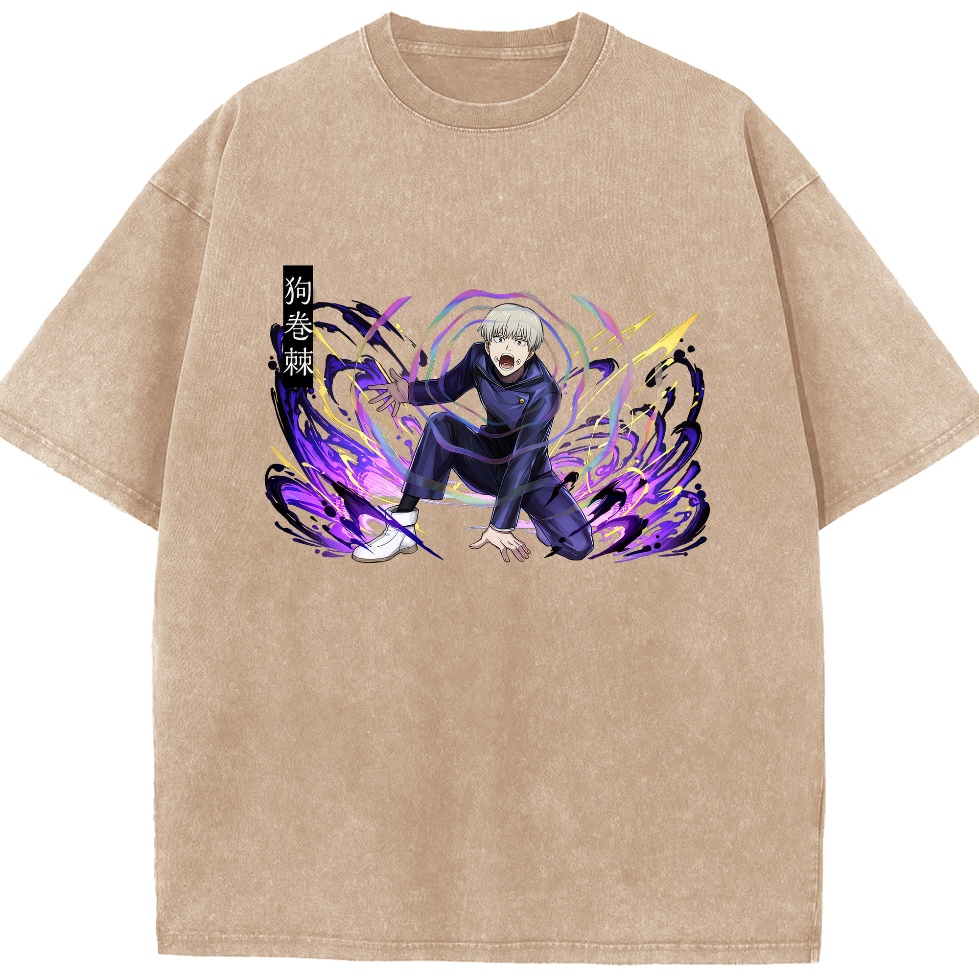 （画像用） 呪術廻戦 Jujutsu Kaisen 綿100% ヴィンテージ風 半袖Tシャツ（フロントプリント）