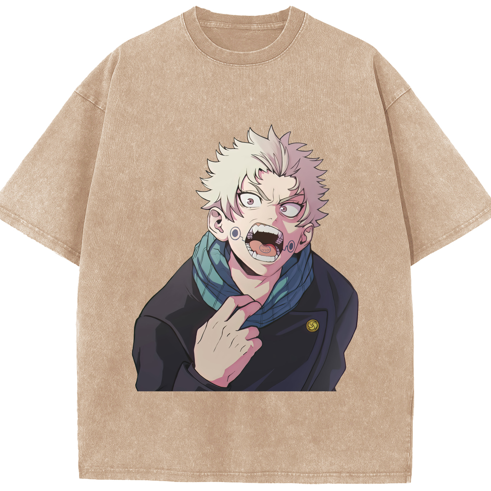 （画像用） 呪術廻戦 Jujutsu Kaisen 綿100% ヴィンテージ風 半袖Tシャツ（フロントプリント）