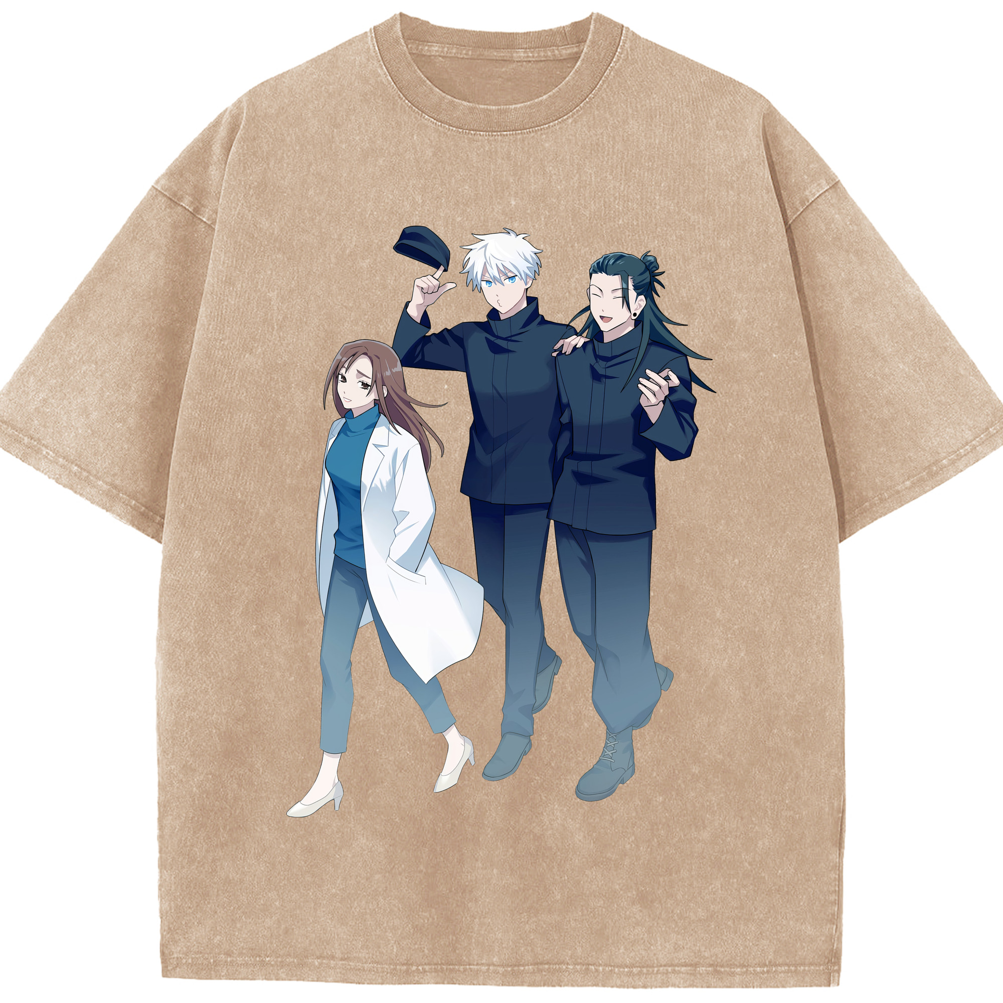 （画像用） 呪術廻戦 Jujutsu Kaisen 綿100% ヴィンテージ風 半袖Tシャツ（フロントプリント）