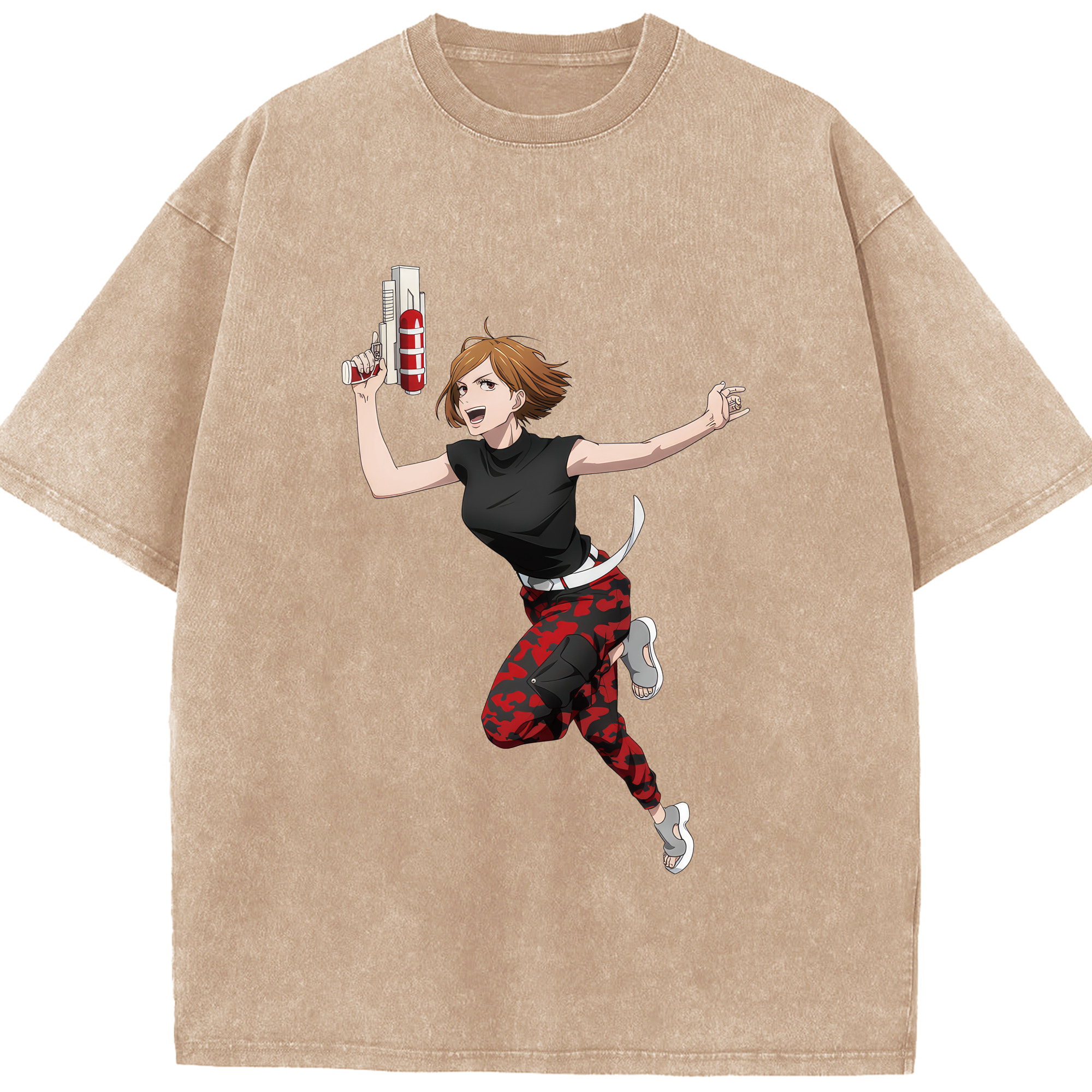 （画像用） 呪術廻戦 Jujutsu Kaisen 綿100% ヴィンテージ風 半袖Tシャツ（フロントプリント）
