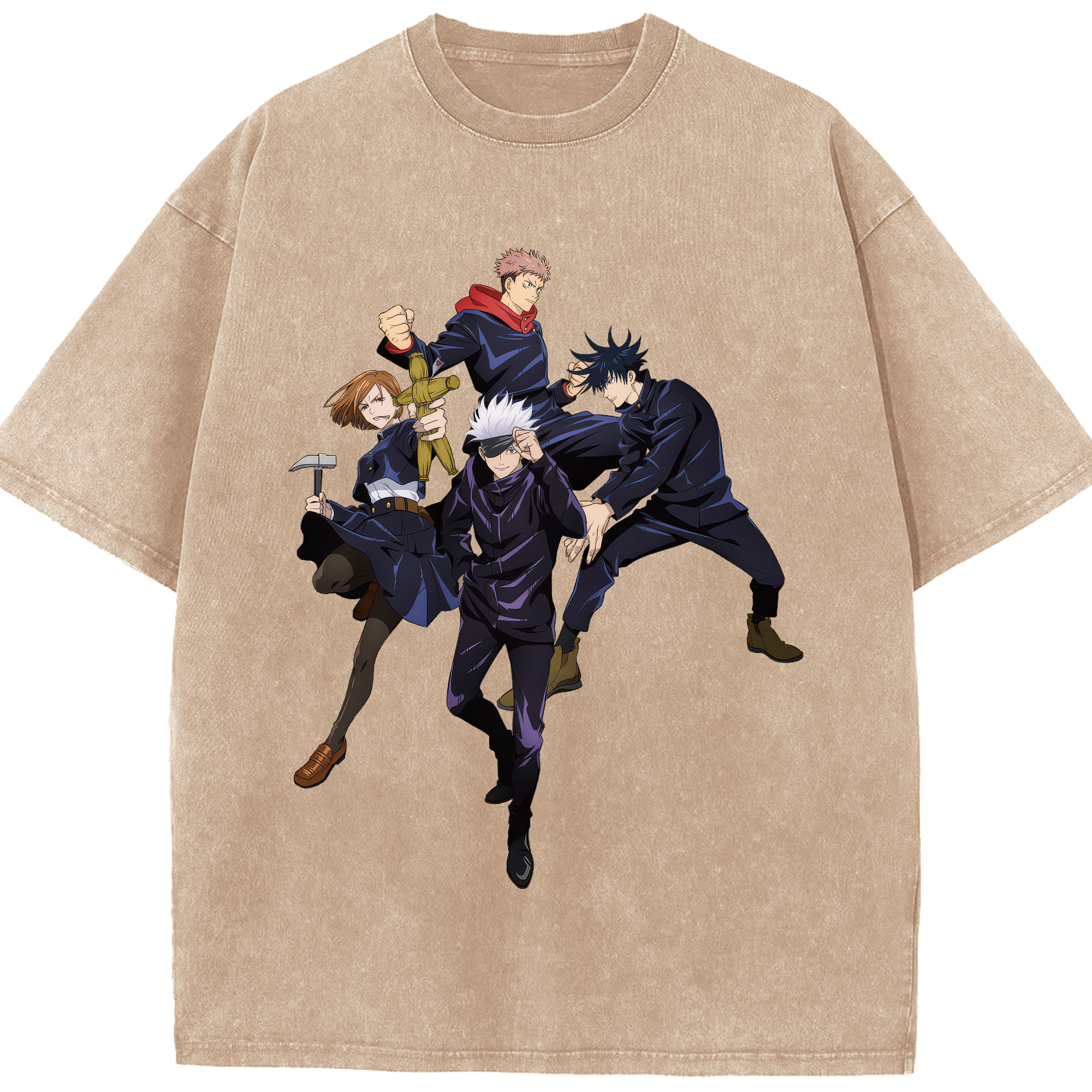 （画像用） 呪術廻戦 Jujutsu Kaisen 綿100% ヴィンテージ風 半袖Tシャツ（フロントプリント）