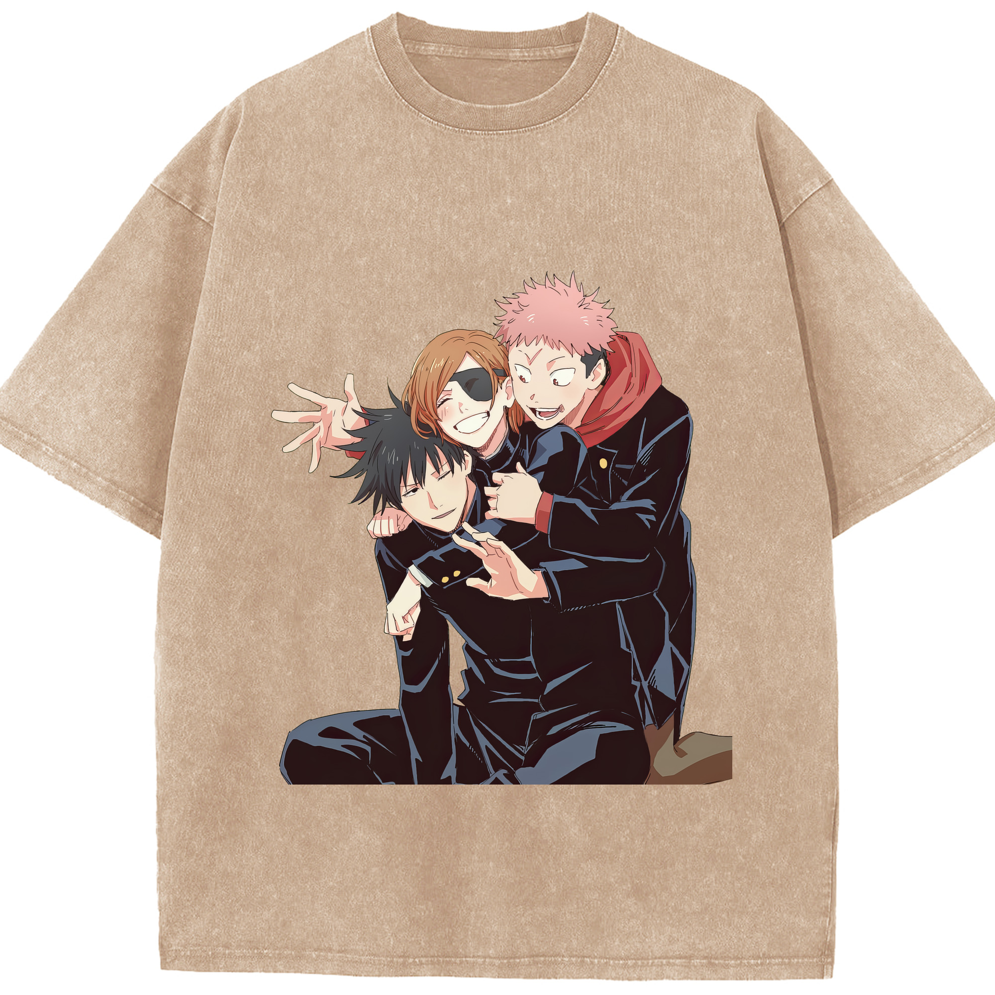 （画像用） 呪術廻戦 Jujutsu Kaisen 綿100% ヴィンテージ風 半袖Tシャツ（フロントプリント）