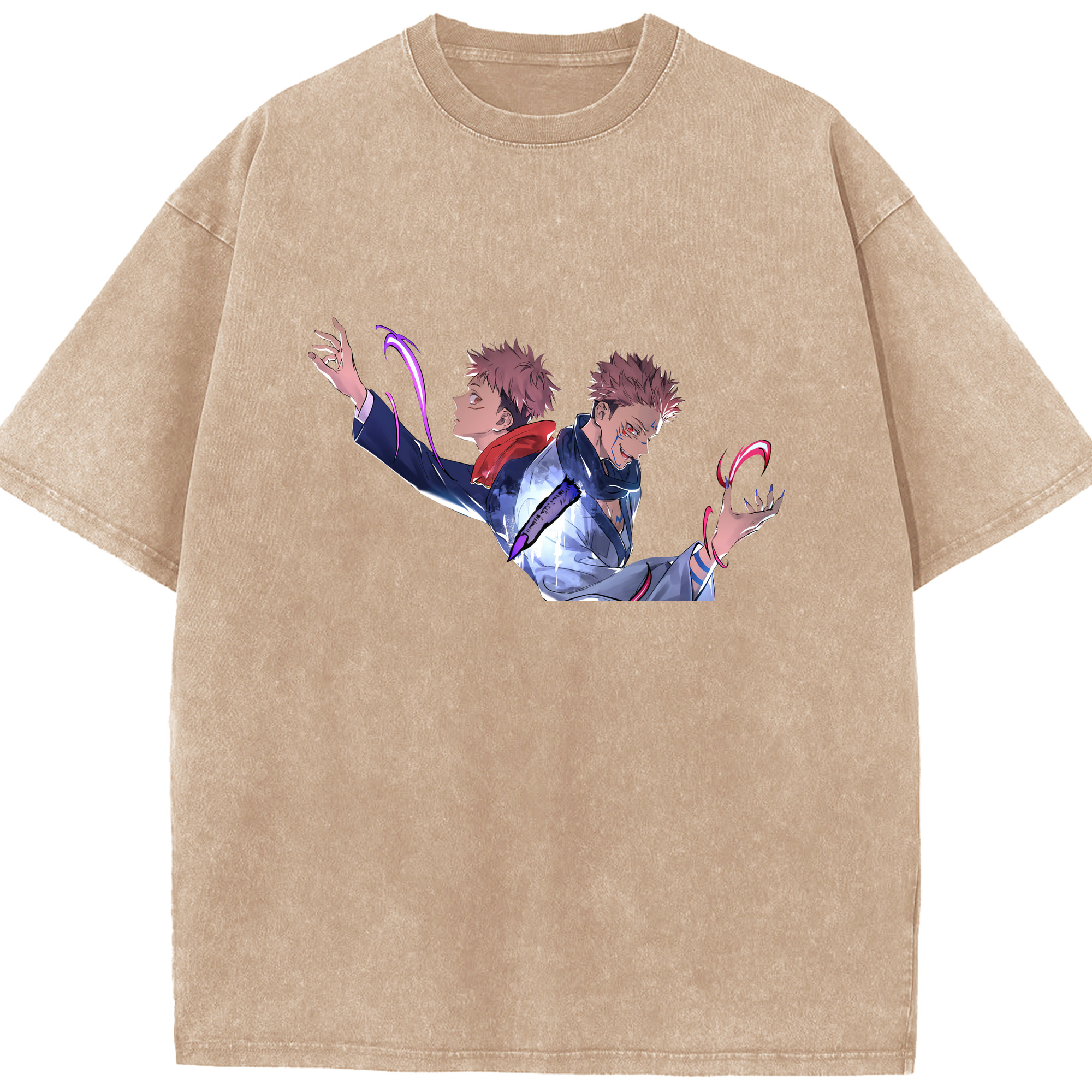 （画像用） 呪術廻戦 Jujutsu Kaisen 綿100% ヴィンテージ風 半袖Tシャツ（フロントプリント）
