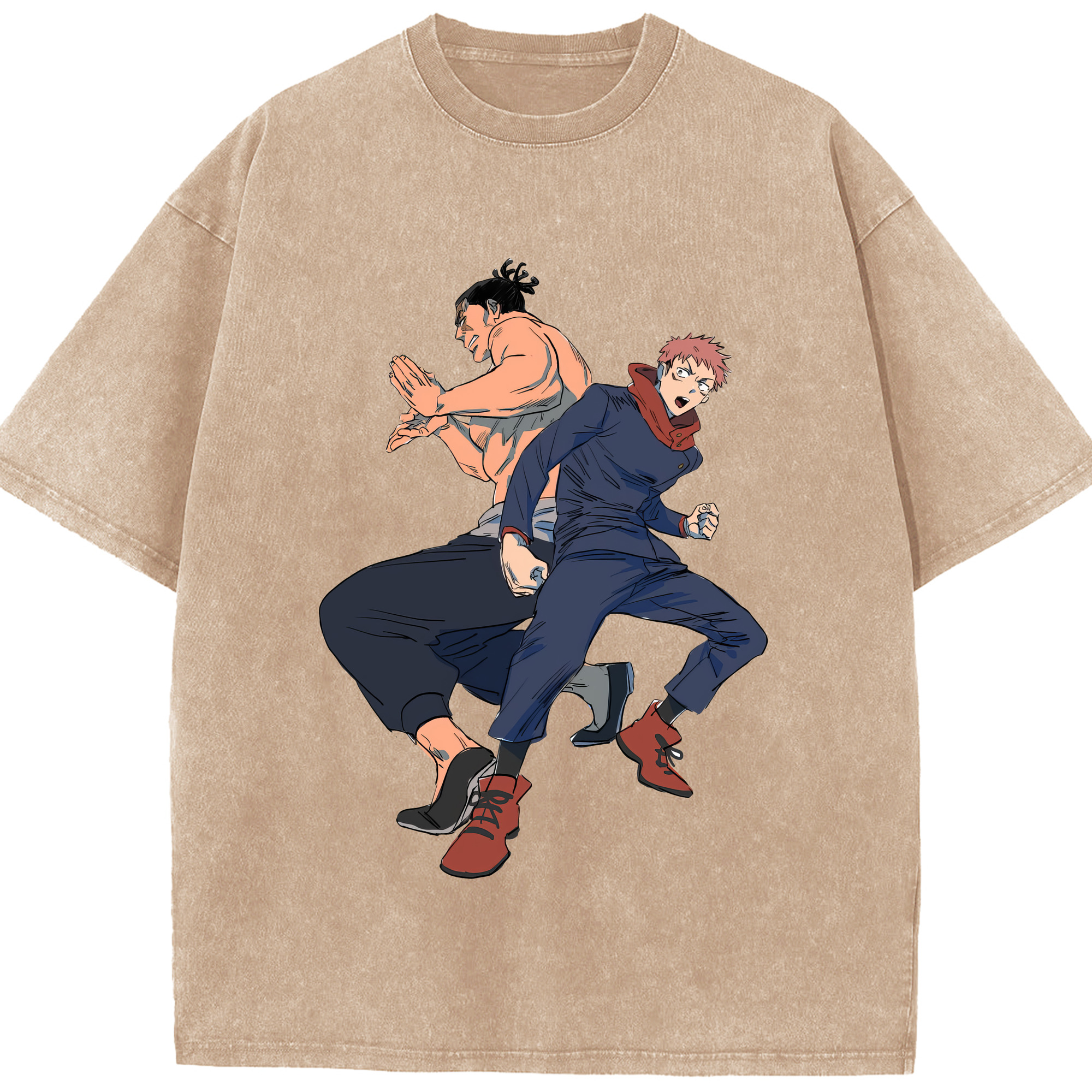 （画像用） 呪術廻戦 Jujutsu Kaisen 綿100% ヴィンテージ風 半袖Tシャツ（フロントプリント）