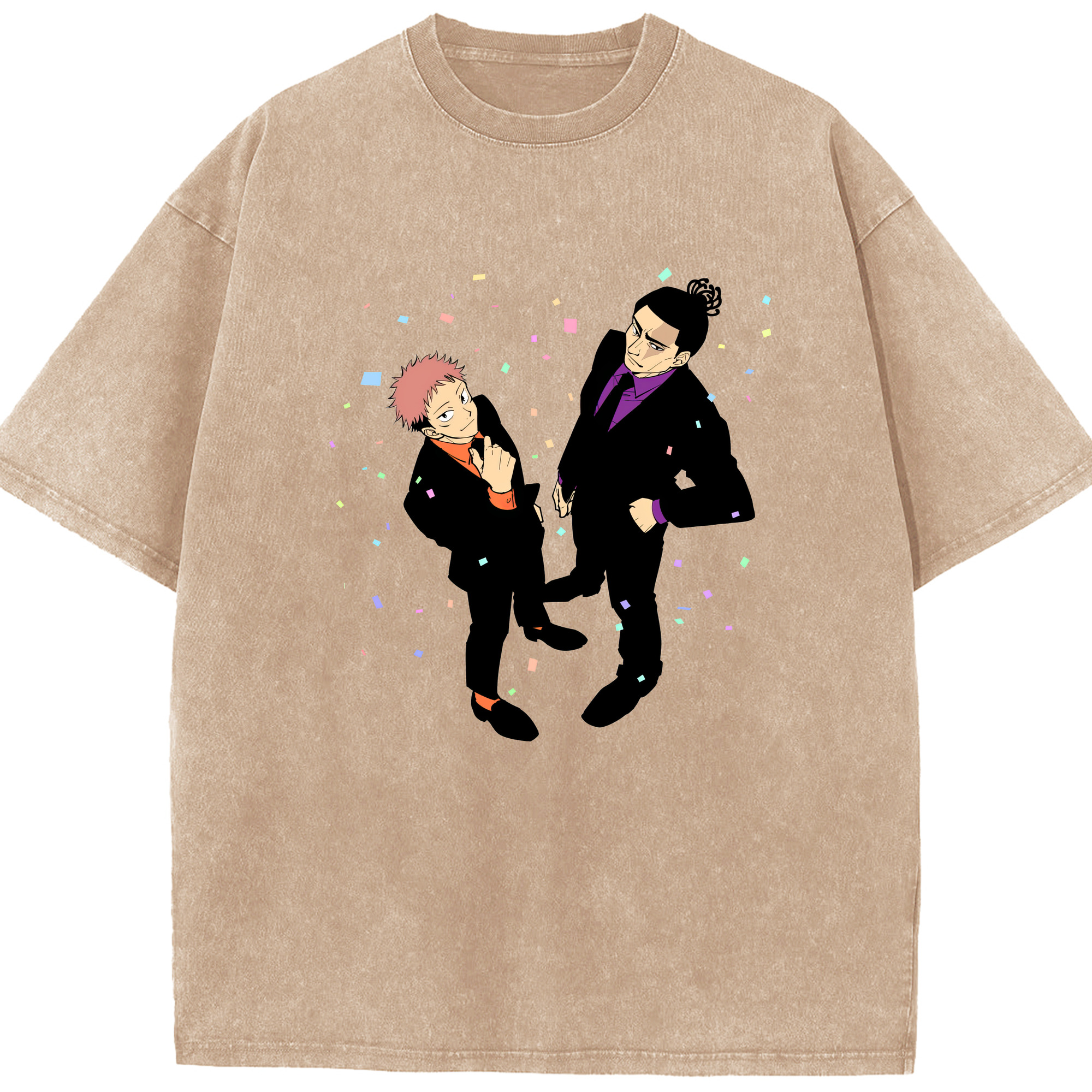 （画像用） 呪術廻戦 Jujutsu Kaisen 綿100% ヴィンテージ風 半袖Tシャツ（フロントプリント）