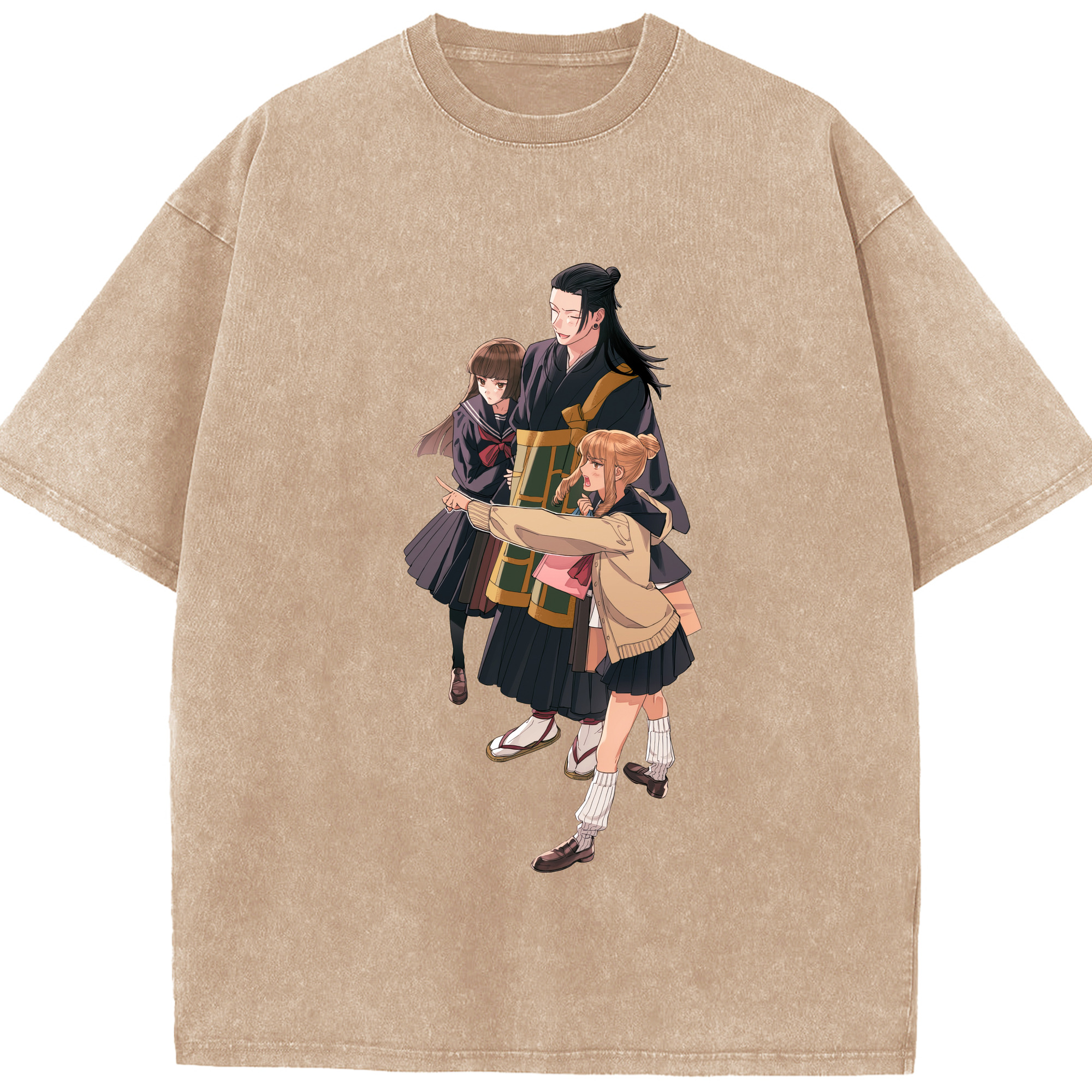 （画像用） 呪術廻戦 Jujutsu Kaisen 綿100% ヴィンテージ風 半袖Tシャツ（フロントプリント）