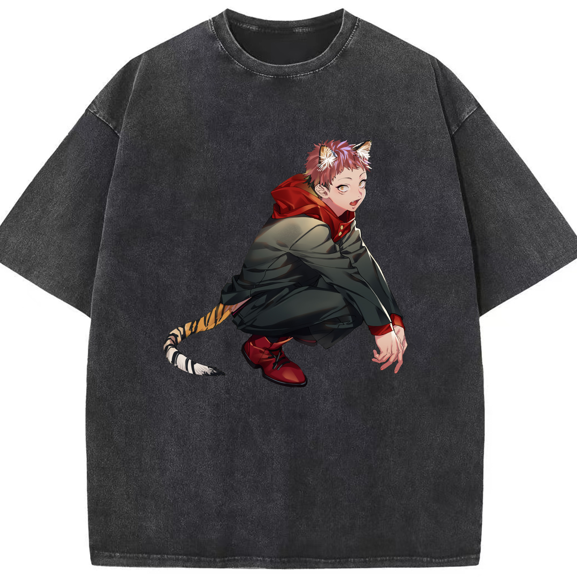 （画像用） 呪術廻戦 Jujutsu Kaisen 綿100% ヴィンテージ風 半袖Tシャツ（フロントプリント）
