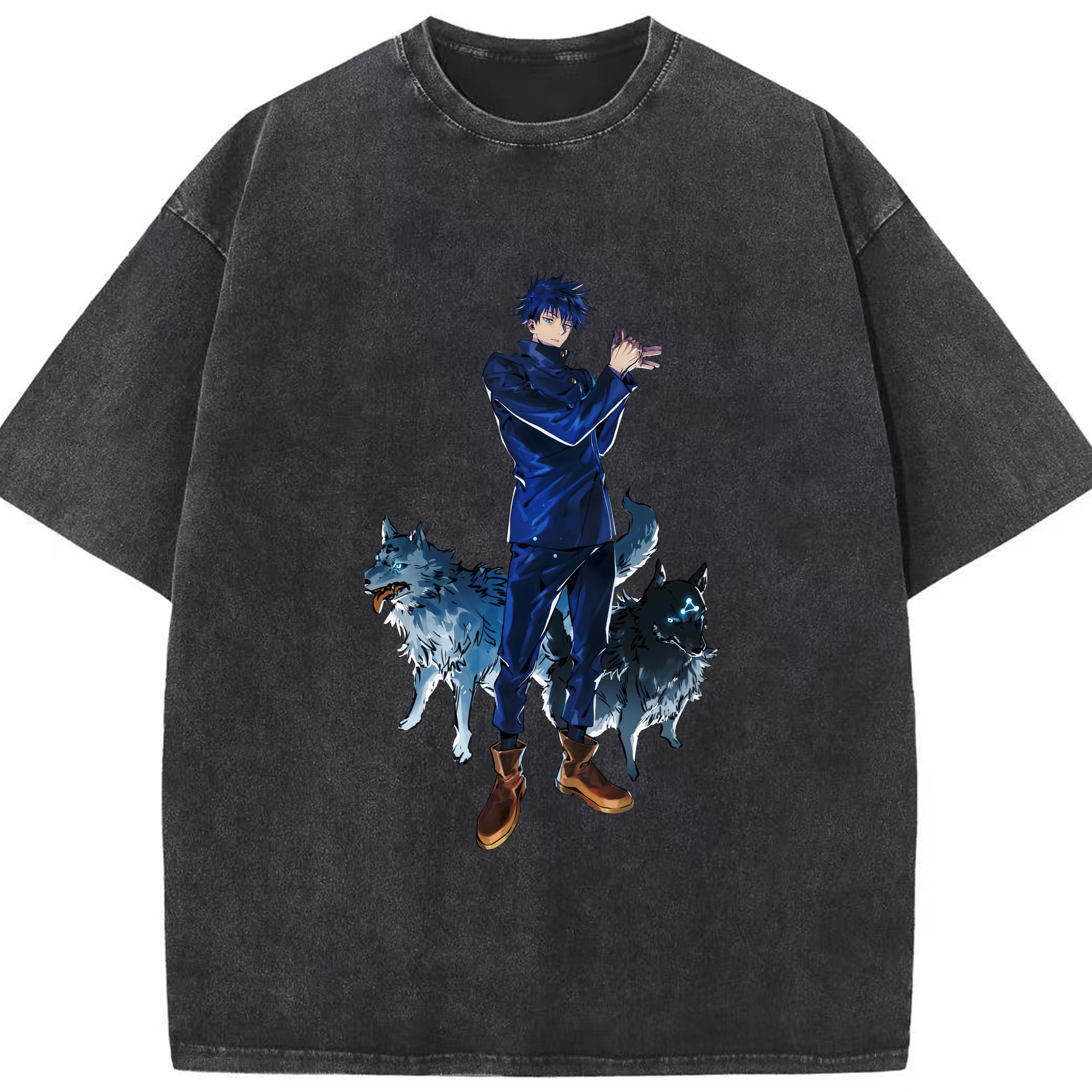 （画像用） 呪術廻戦 Jujutsu Kaisen 綿100% ヴィンテージ風 半袖Tシャツ（フロントプリント）