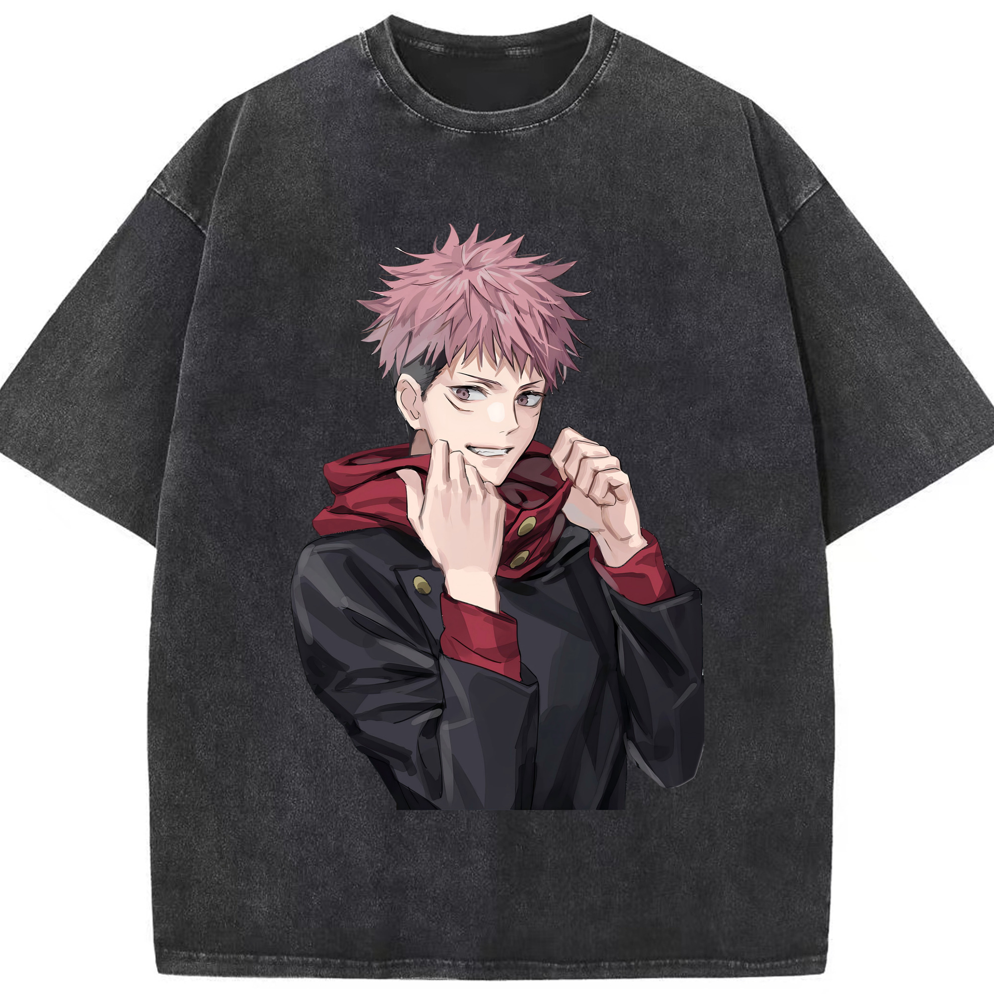 （画像用） 呪術廻戦 Jujutsu Kaisen 綿100% ヴィンテージ風 半袖Tシャツ（フロントプリント）
