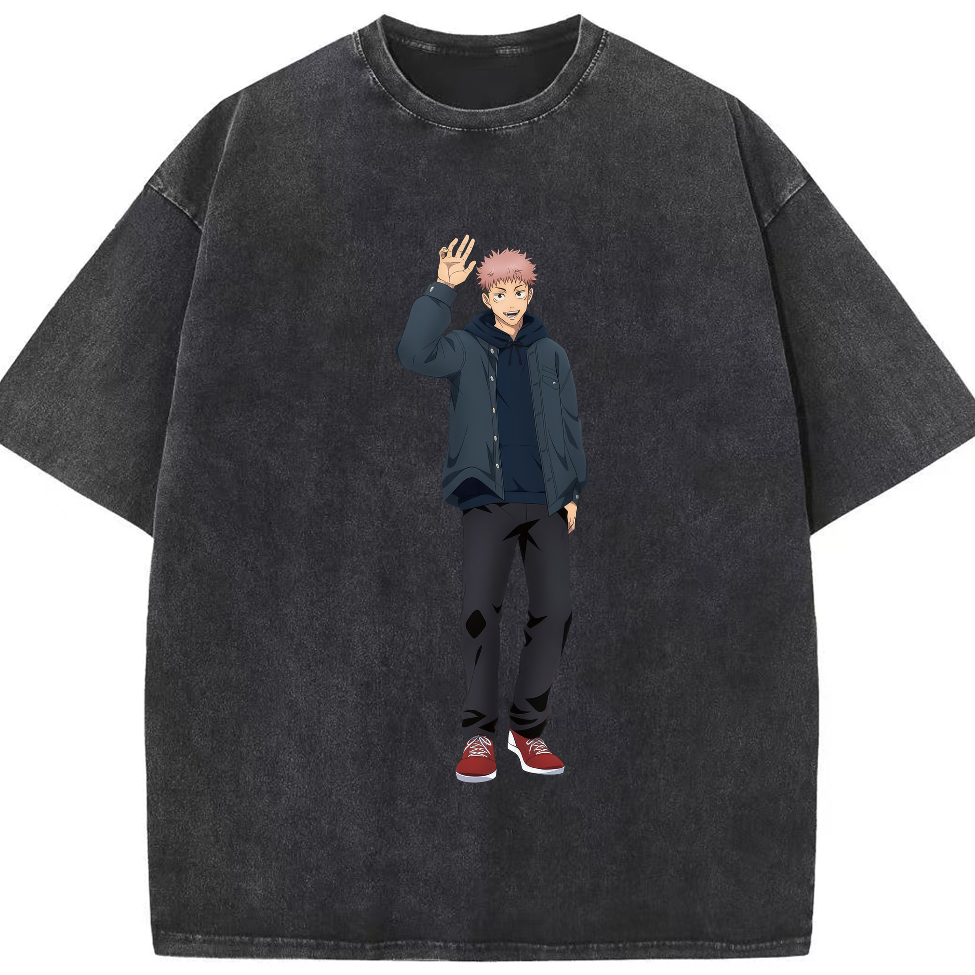（画像用） 呪術廻戦 Jujutsu Kaisen 綿100% ヴィンテージ風 半袖Tシャツ（フロントプリント）